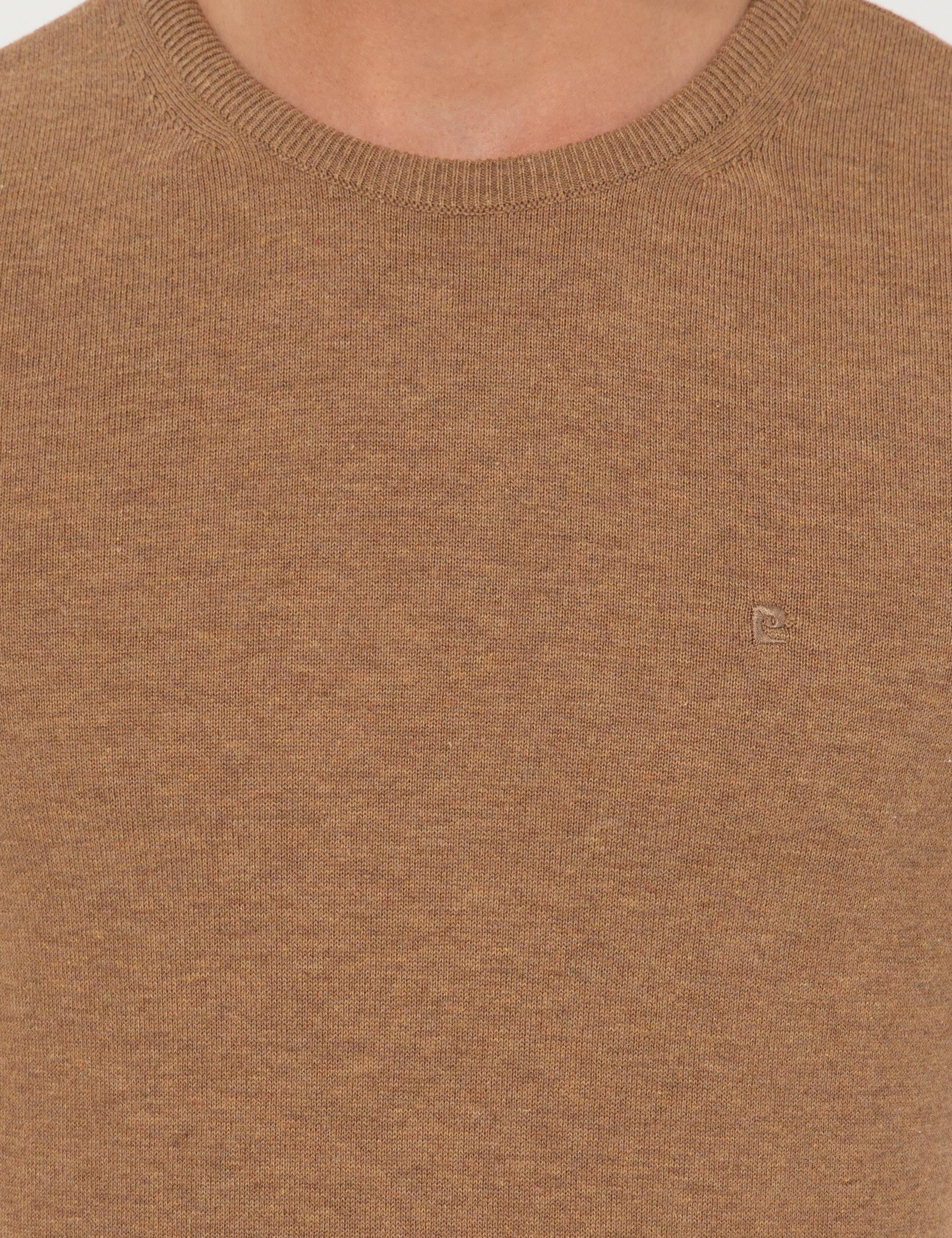 Camel Melanj Slim Fit Bisiklet Yaka Basic Triko Kazak