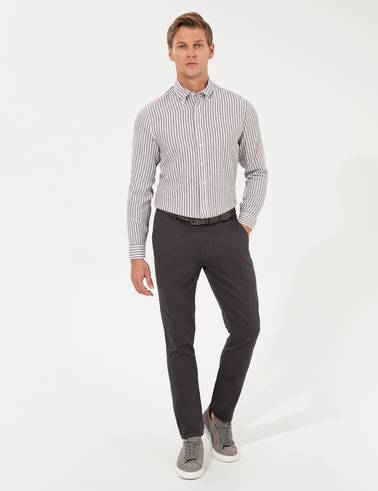 Haki Regular Fit Uzun Kollu Gömlek