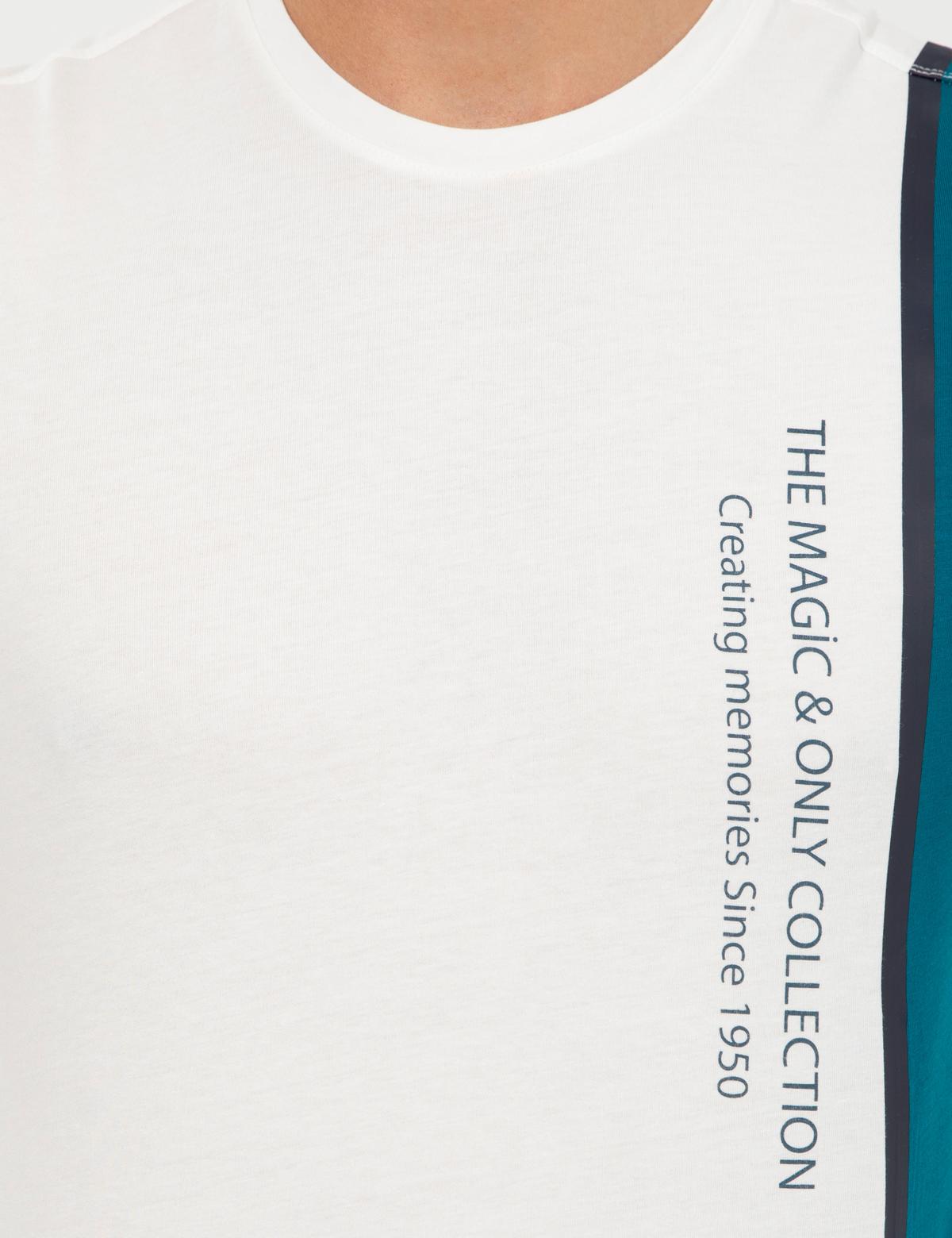 Petrol Slim Fit Bisiklet Yaka Tişört - 50249351031