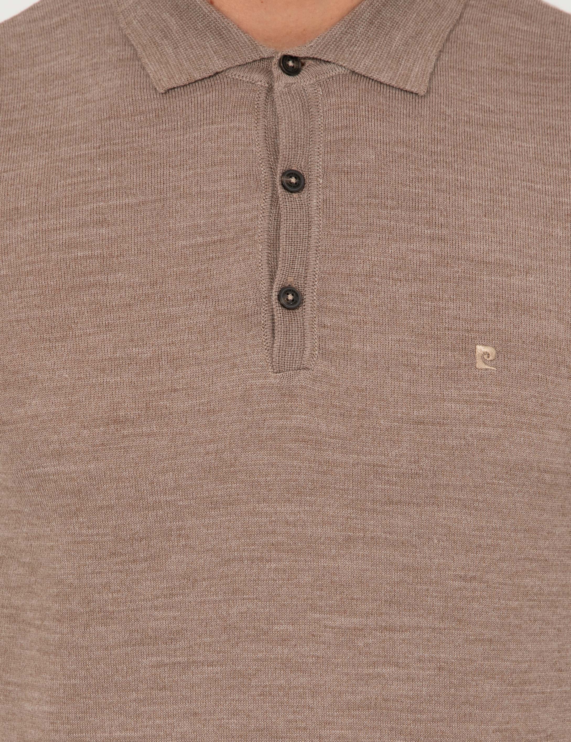 Taş Regular Fit Polo Yaka Yün Karışımlı Basic Triko Kazak