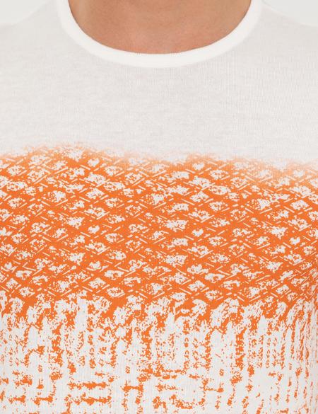 Ekru Slim Fit Bisiklet Yaka Triko Tişört - 50240611023