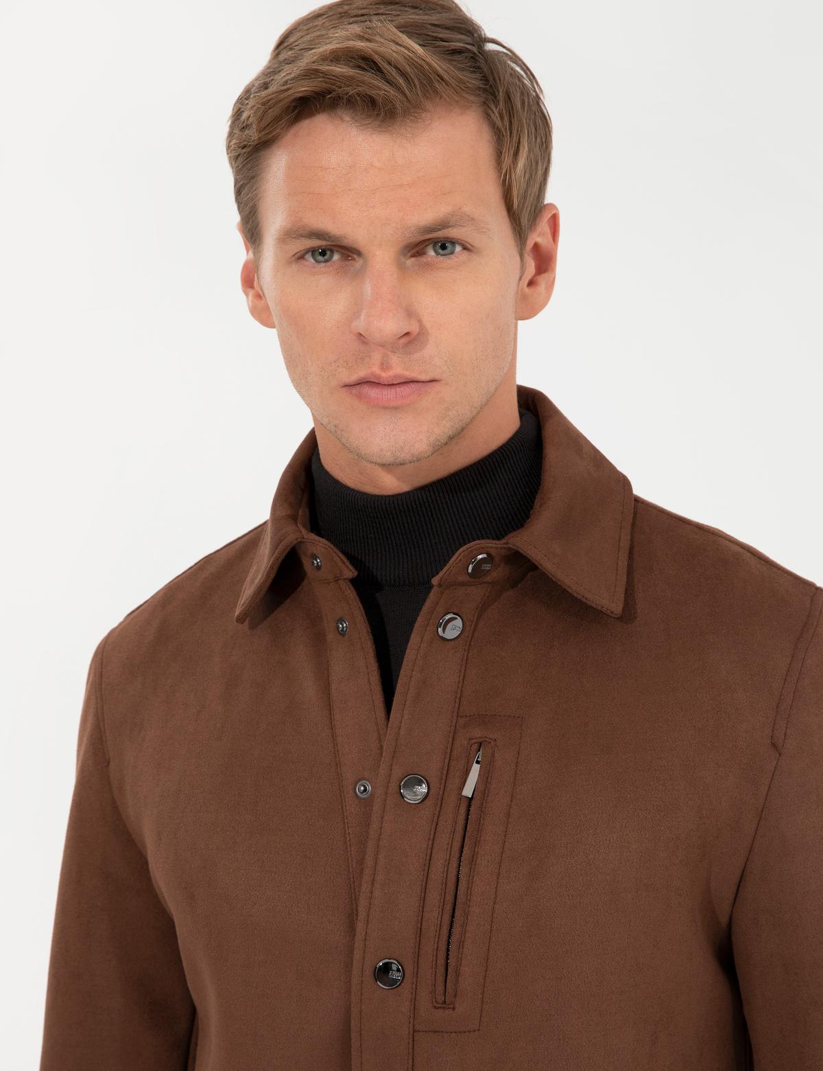 Kahverengi Deri Ceket - 50262408027