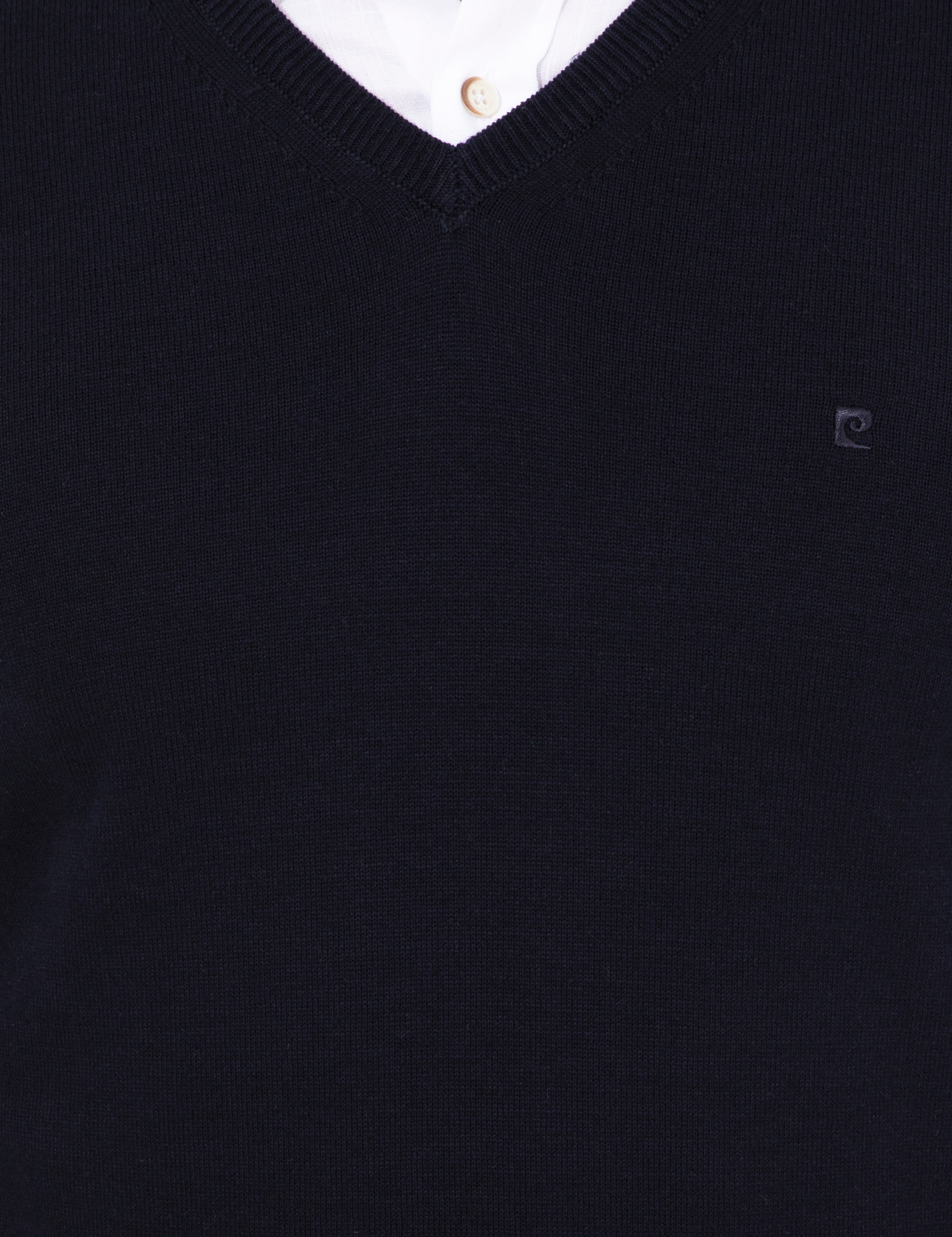Lacivert Slim Fit V Yaka Basic Triko Kazak - Image 6