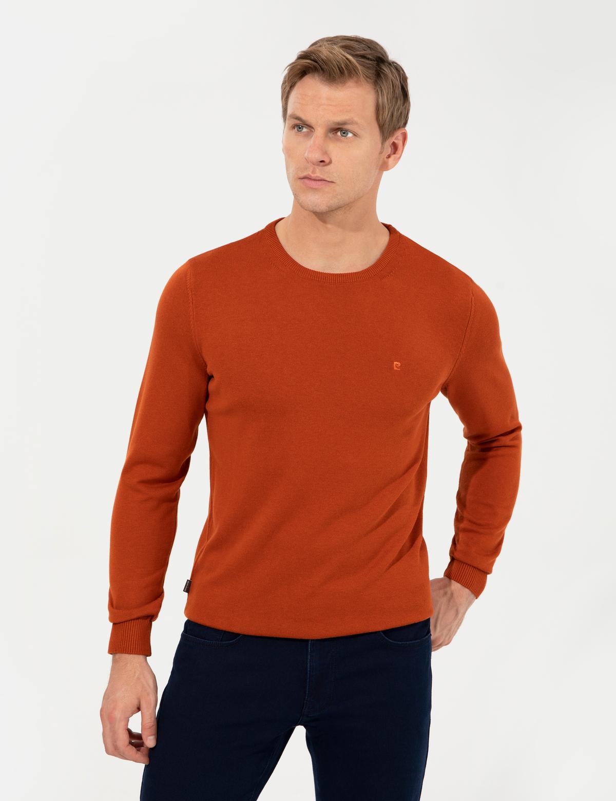 Bakır Slim Fit Bisiklet Yaka Basic Triko Kazak