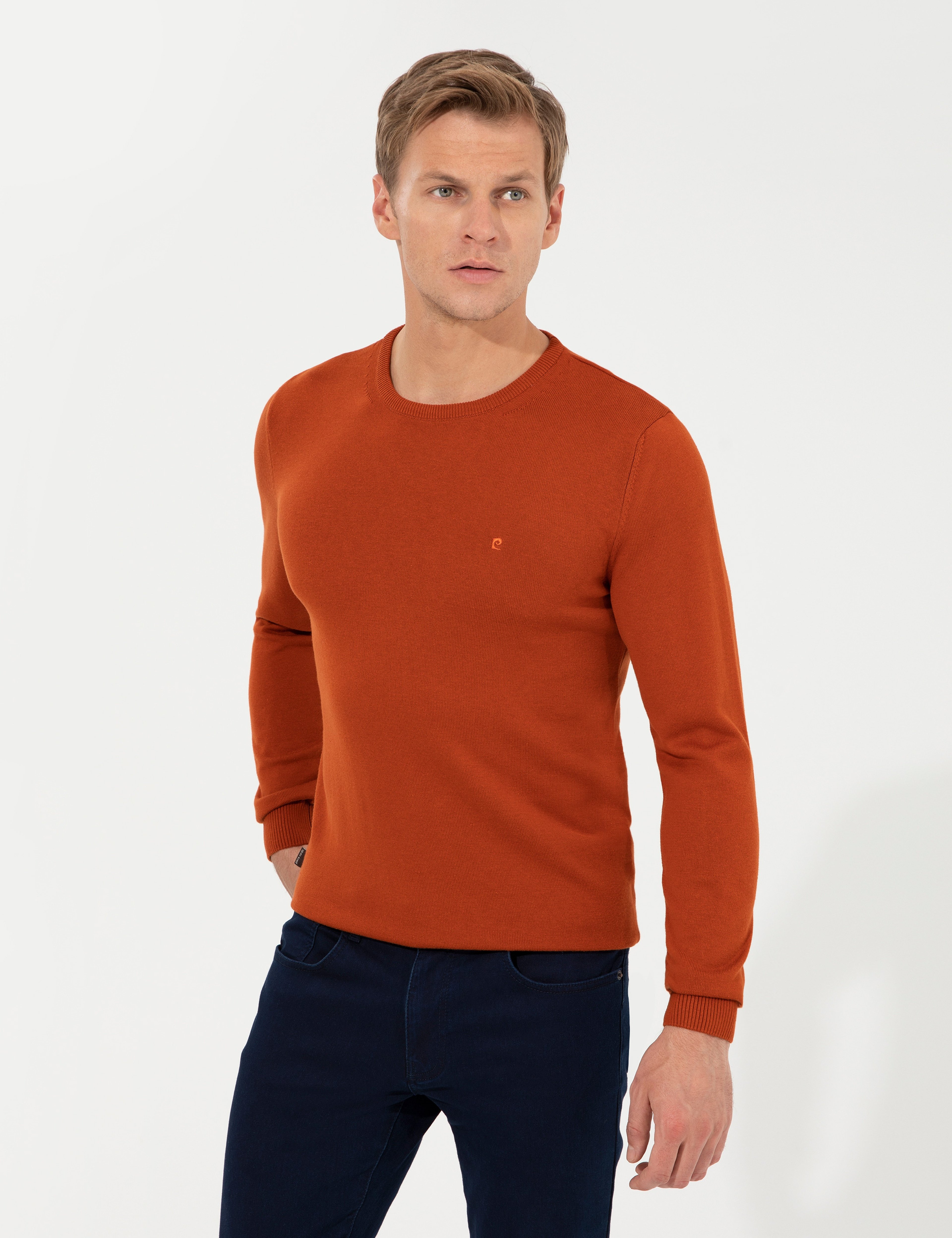 Bakır Slim Fit Bisiklet Yaka Basic Triko Kazak - Image 3