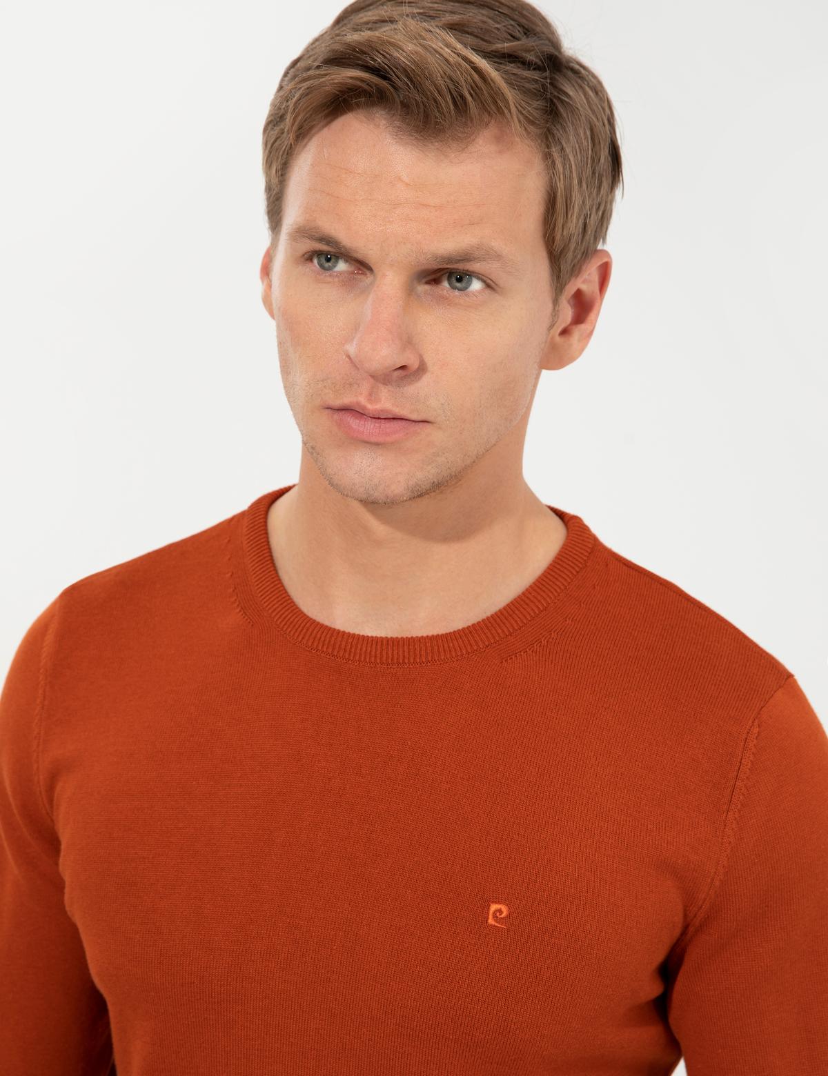 Bakır Slim Fit Bisiklet Yaka Basic Triko Kazak - 50257290138