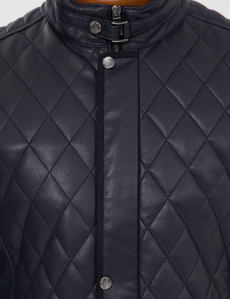 Lacivert Deri Ceket - 50262424020