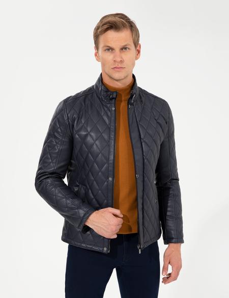 Lacivert Deri Ceket - 50262424020