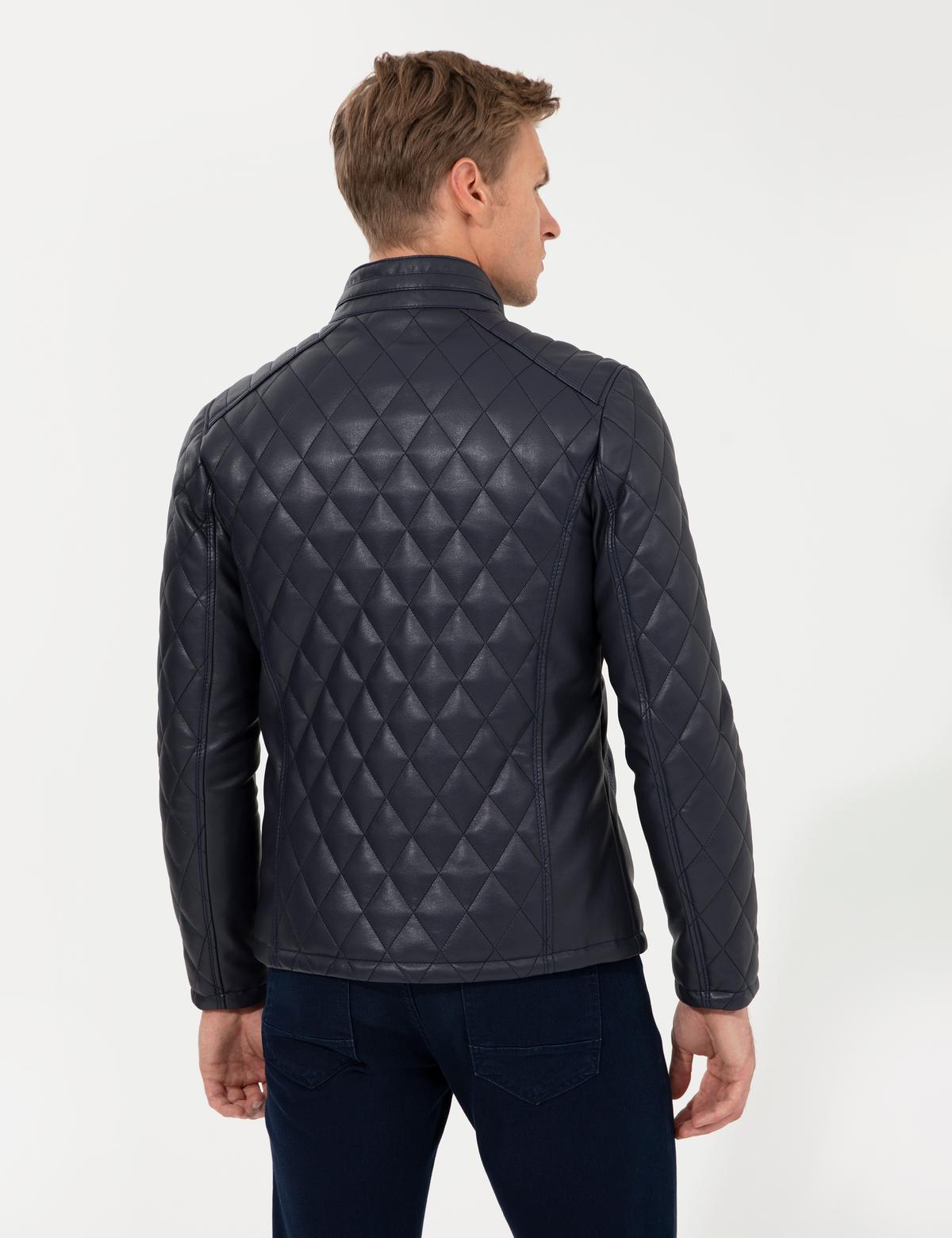 Lacivert Deri Ceket - 50262424020