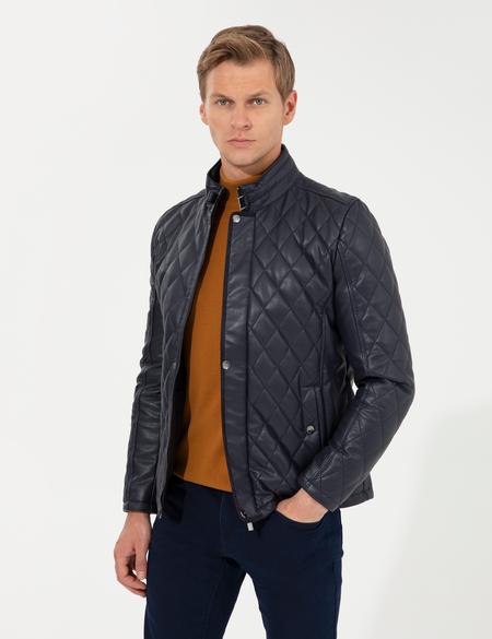 Lacivert Deri Ceket - 50262424020