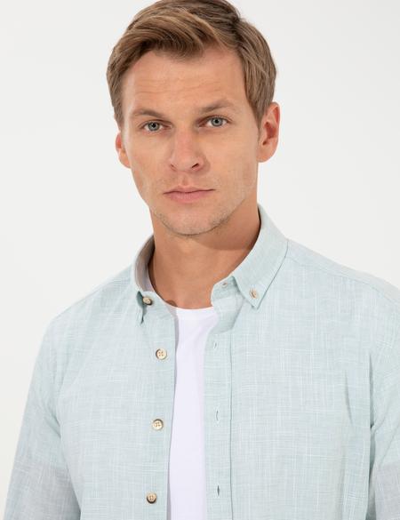 Yeşil Slim Fit Uzun Kollu Gömlek - 50247542146