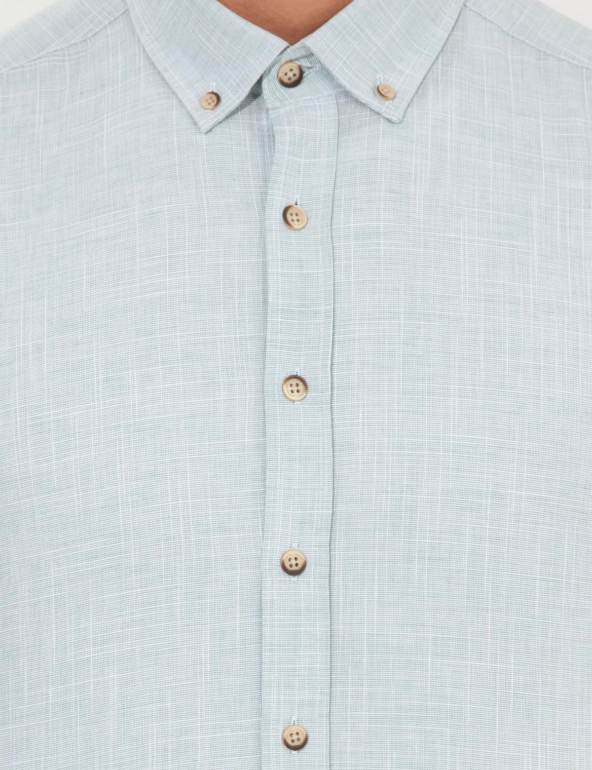 Yeşil Slim Fit Uzun Kollu Gömlek - 50247542146