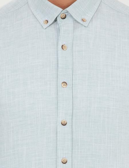 Yeşil Slim Fit Uzun Kollu Gömlek - 50247542146