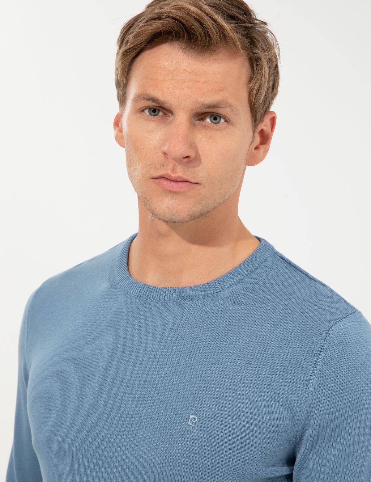 Mavi Slim Fit Bisiklet Yaka Basic Triko Kazak