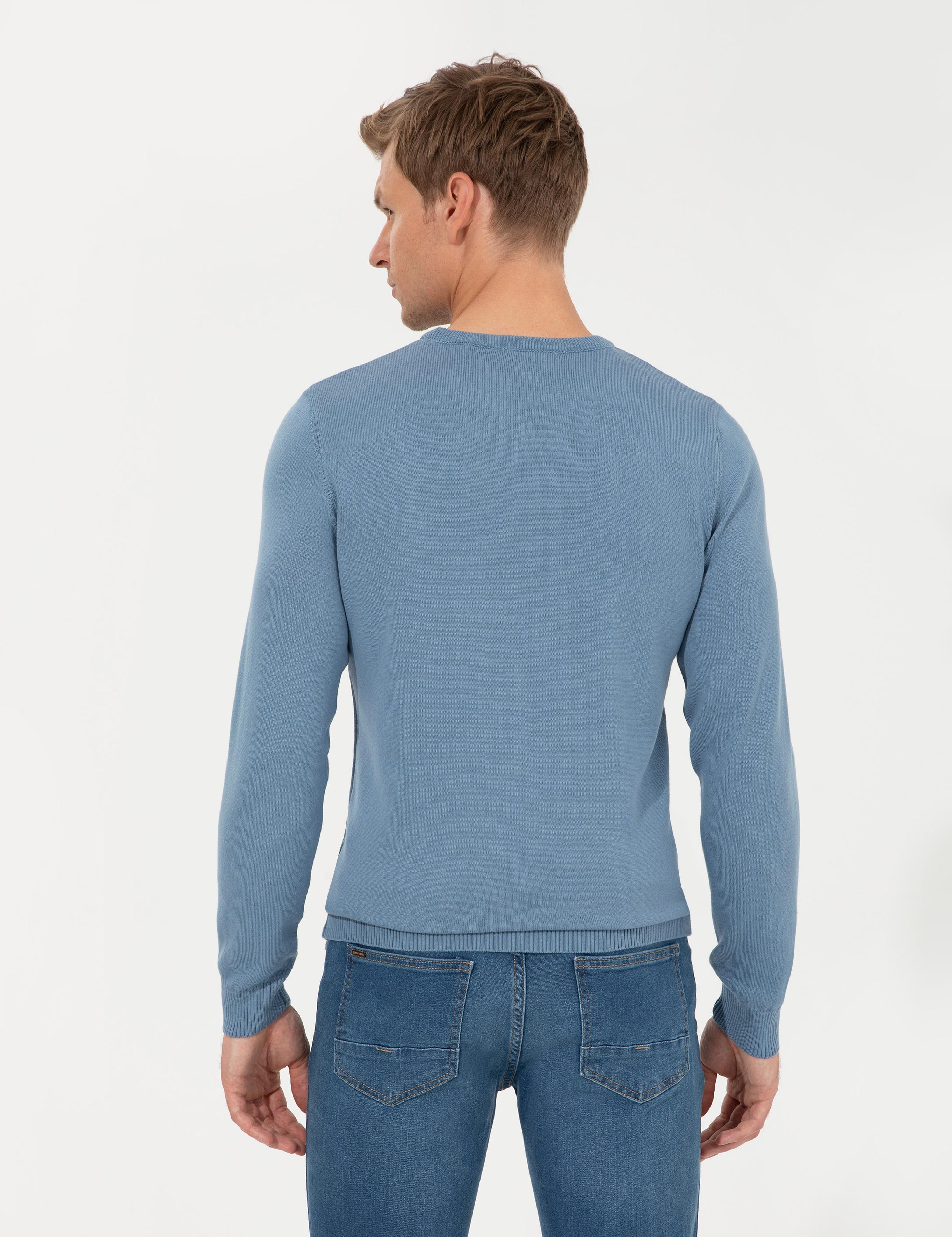 Mavi Slim Fit Bisiklet Yaka Basic Triko Kazak