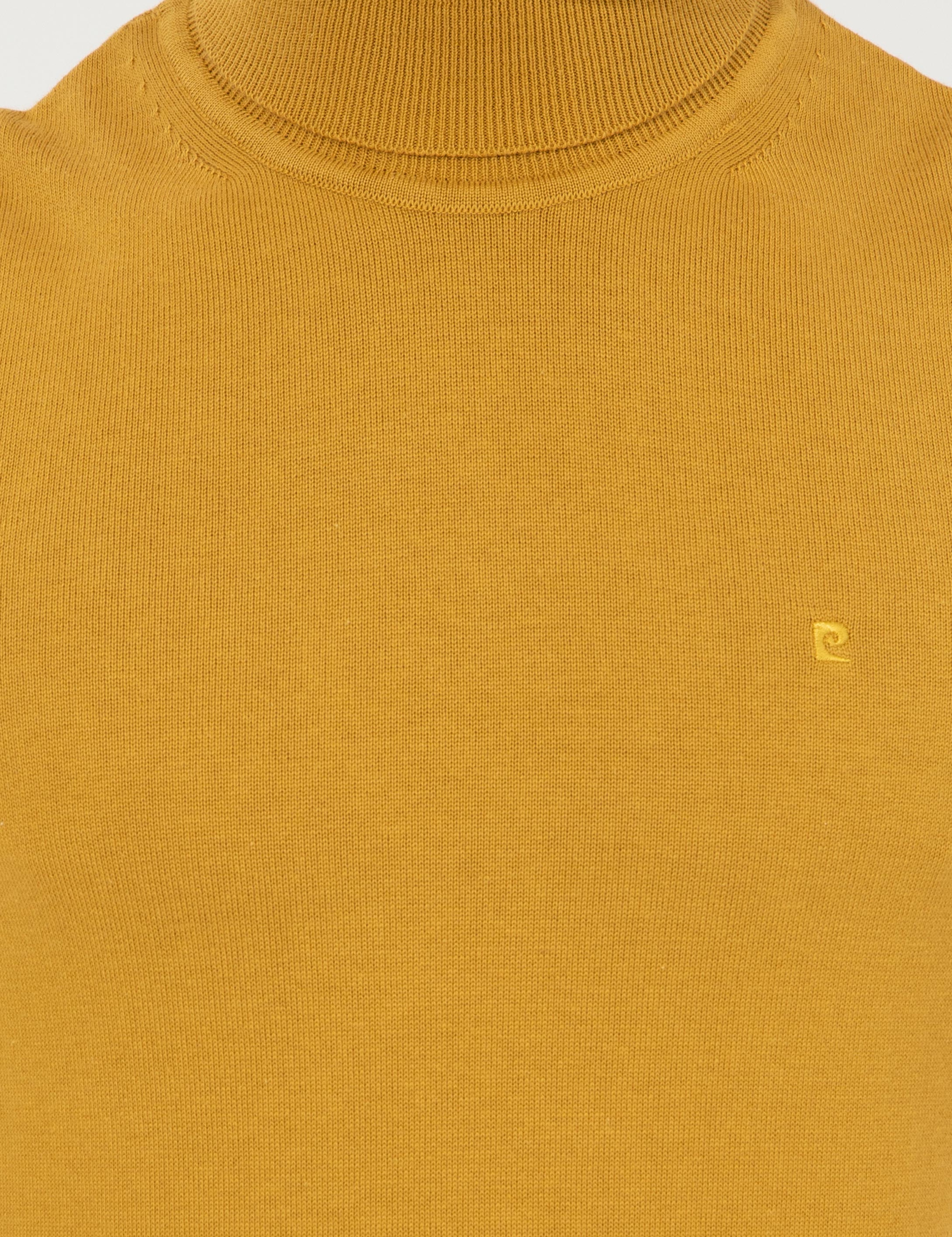 Hardal Slim Fit Balıkçı Yaka Basic Triko Kazak - Image 6