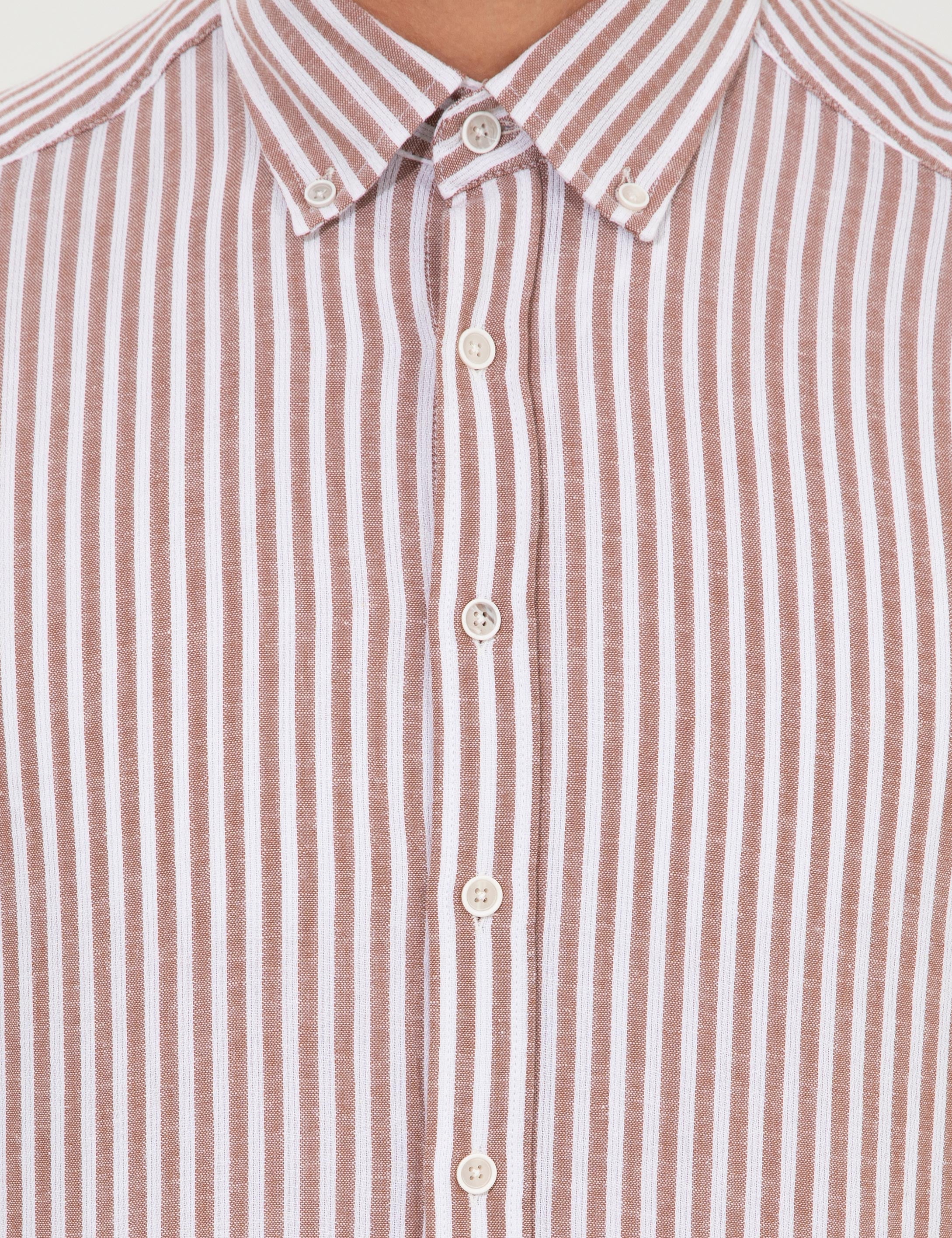 Pierre Cardin Kahverengi Regular Fit Uzun Kollu Gömlek görsel 6