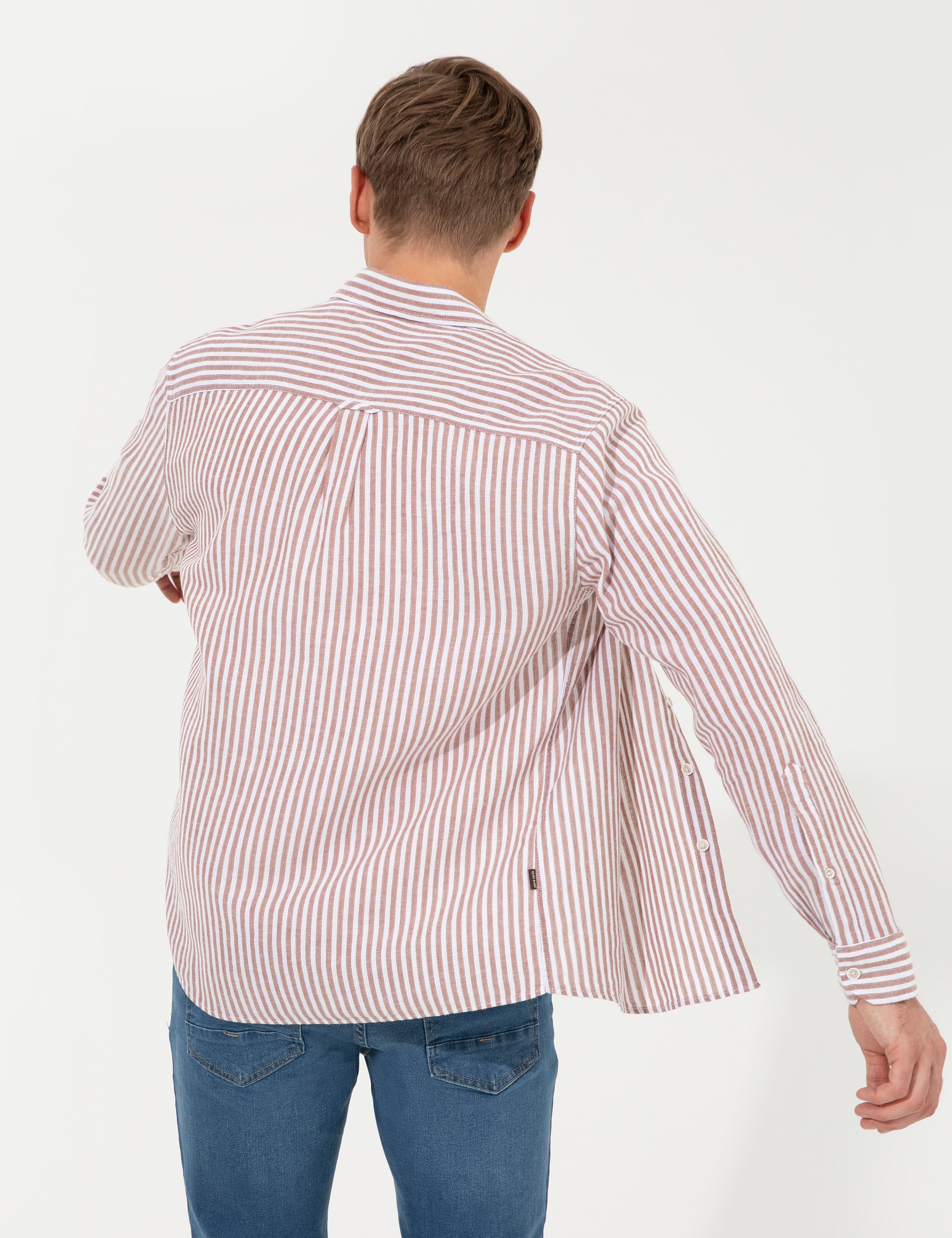 Pierre Cardin Kahverengi Regular Fit Uzun Kollu Gömlek görsel 5
