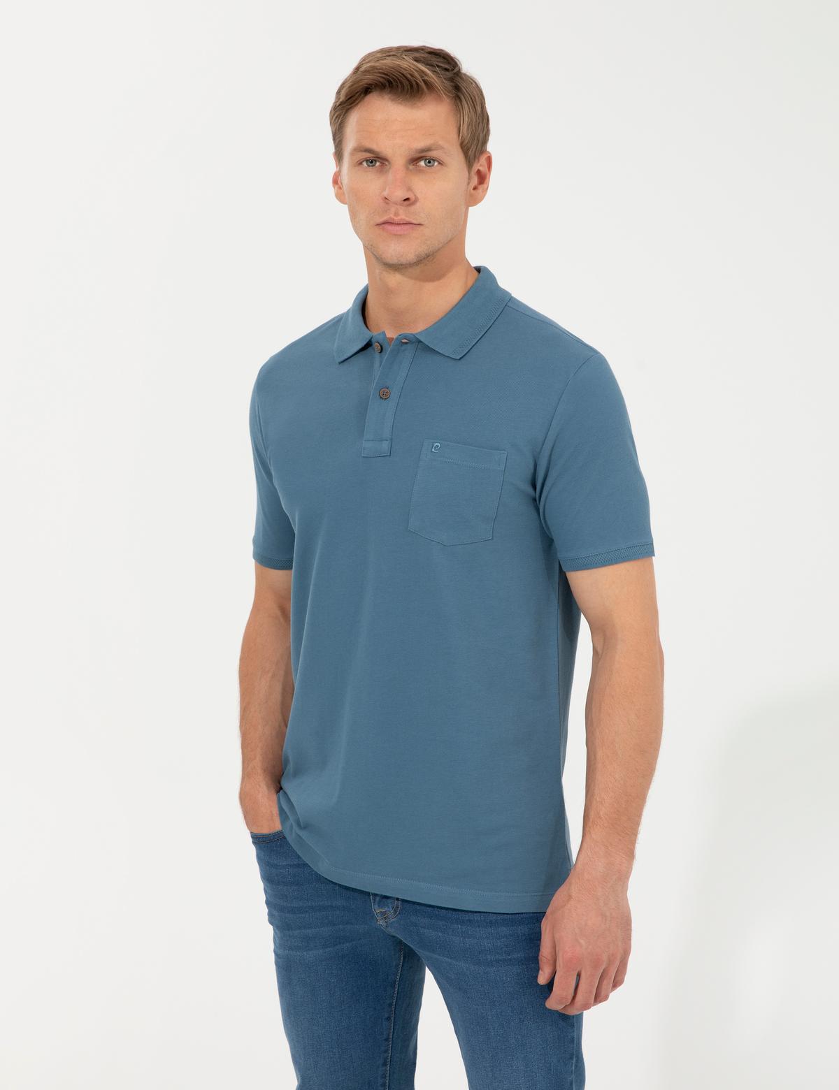 Koyu Mint Regular Fit Polo Yaka Basic Tişört - 50250209089
