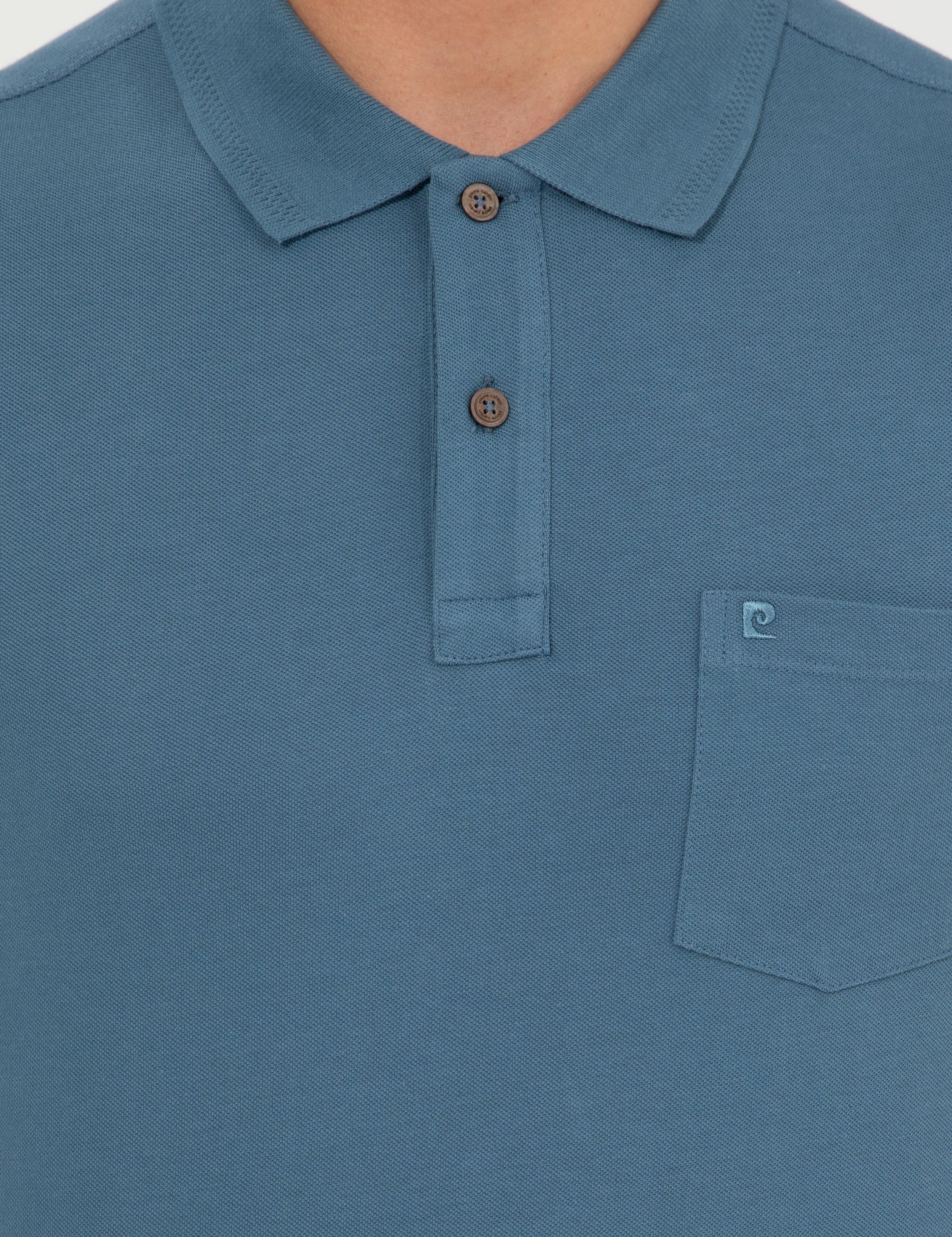 Koyu Mint Regular Fit Polo Yaka Basic Tişört - Image 6