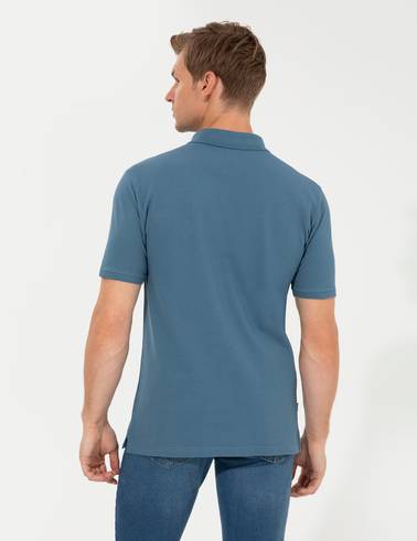 Koyu Mint Regular Fit Polo Yaka Basic Tişört