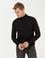 Siyah Slim Fit Yarım Balıkçı Yaka Basic Triko Kazak