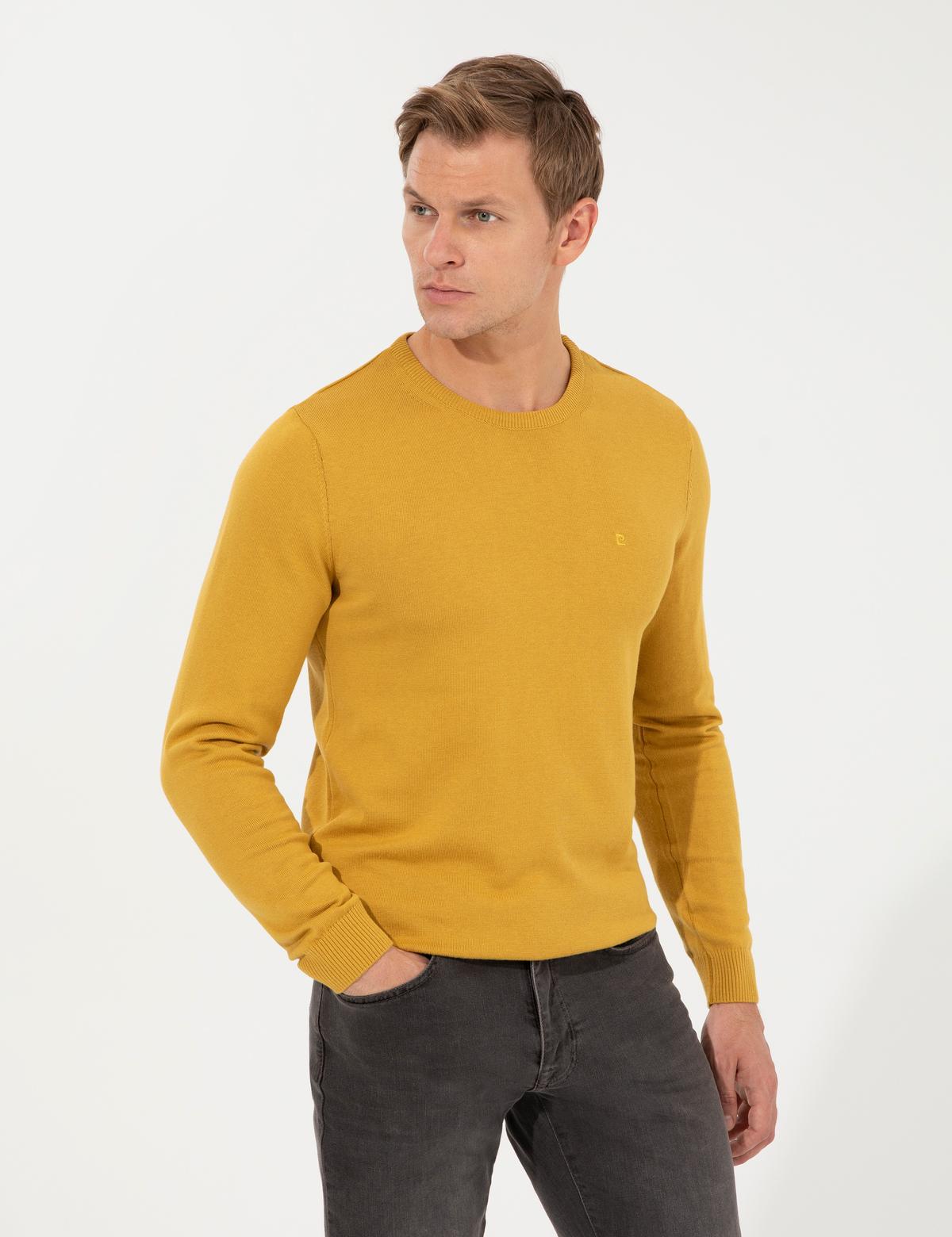 Hardal Slim Fit Bisiklet Yaka Basic Triko Kazak - 50257290080