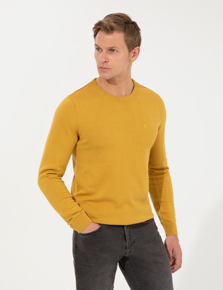 Hardal Slim Fit Bisiklet Yaka Basic Triko Kazak - 50257290080