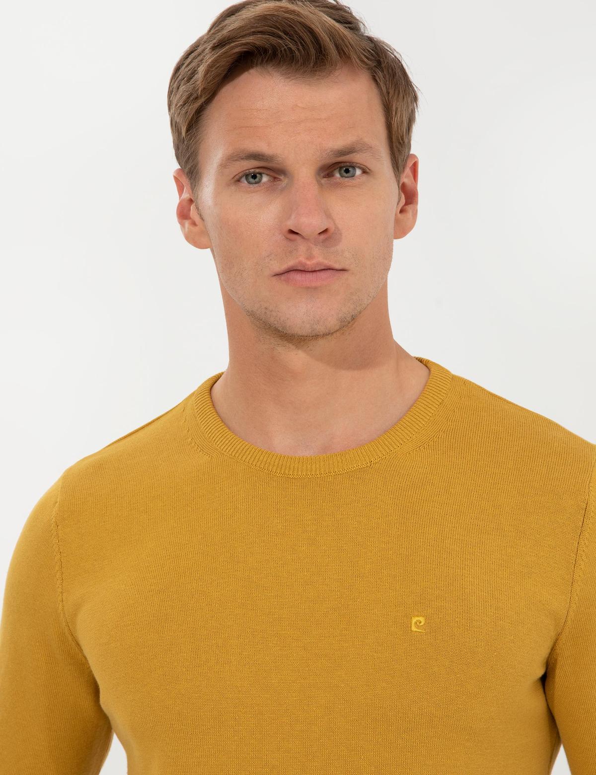 Hardal Slim Fit Bisiklet Yaka Basic Triko Kazak - 50257290080