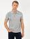 Gri Melanj Slim Fit Baskılı Polo Yaka Tişört