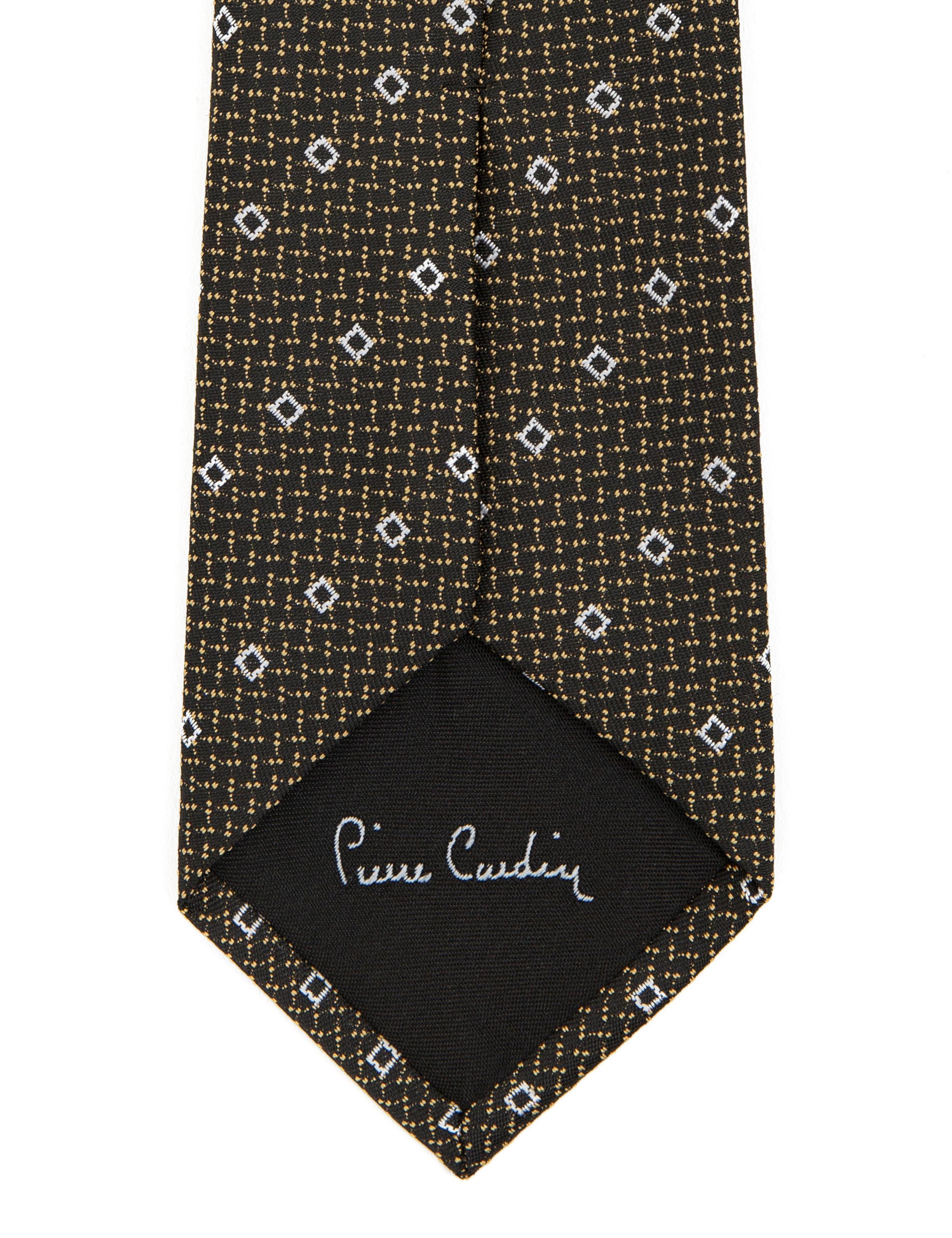 Kahverengi 3'lü Kravat-Mendil-Kravat İğnesi Set