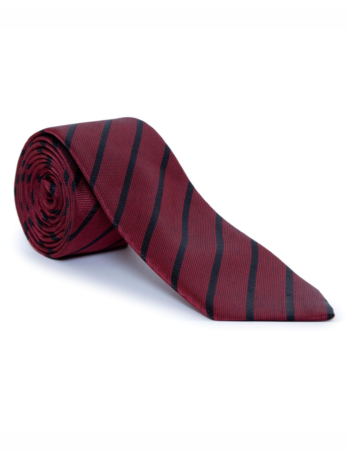 Kırmızı 3'lü Kravat Mendil Set - 50252880003