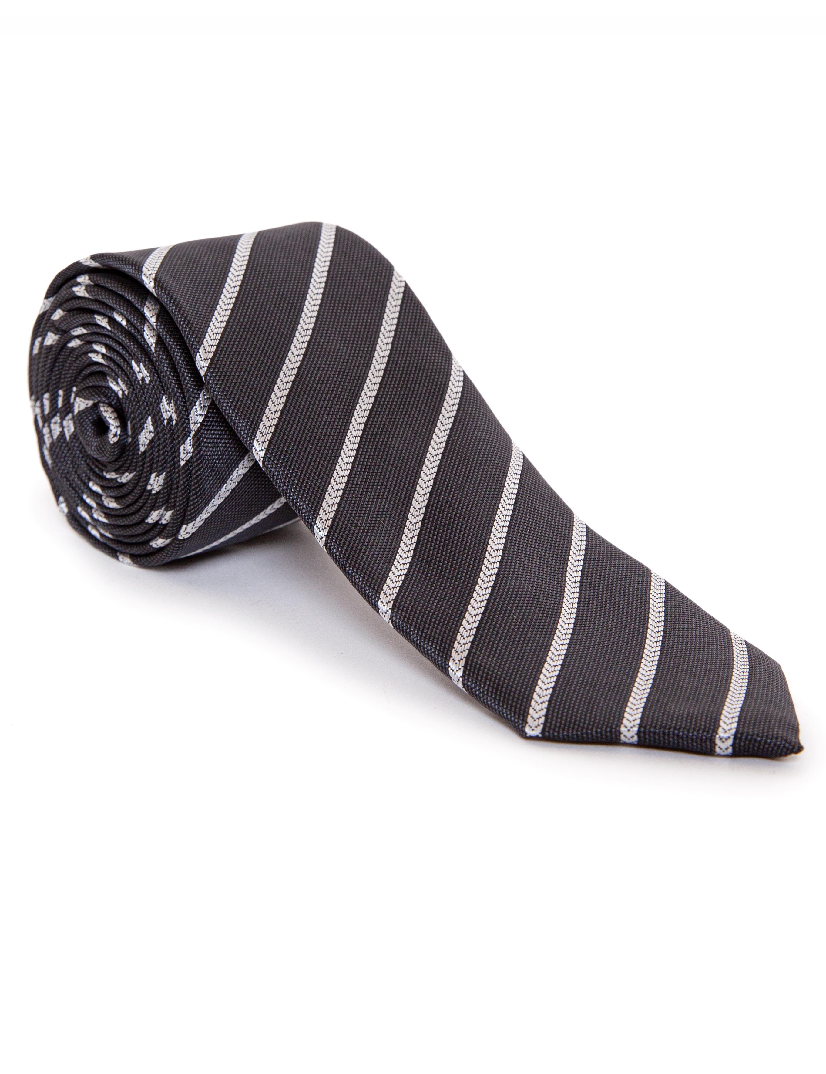 Siyah 3'lü Kravat-Mendil-Kravat İğnesi Set