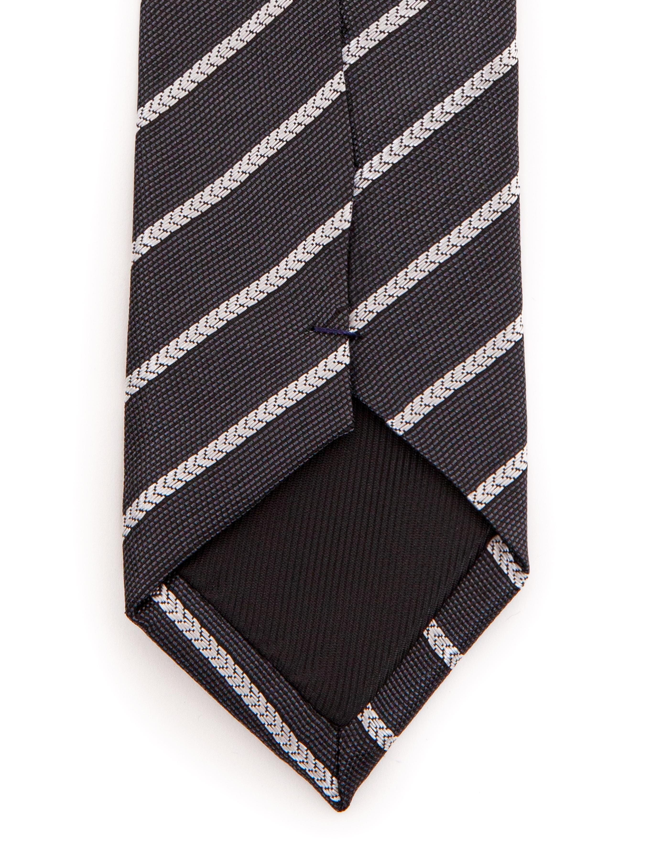 Siyah 3'lü Kravat-Mendil-Kravat İğnesi Set