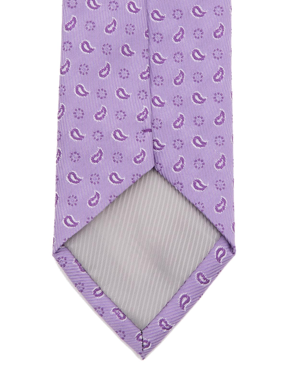 Mor 3'lü Kravat Mendil Set - 50258888001