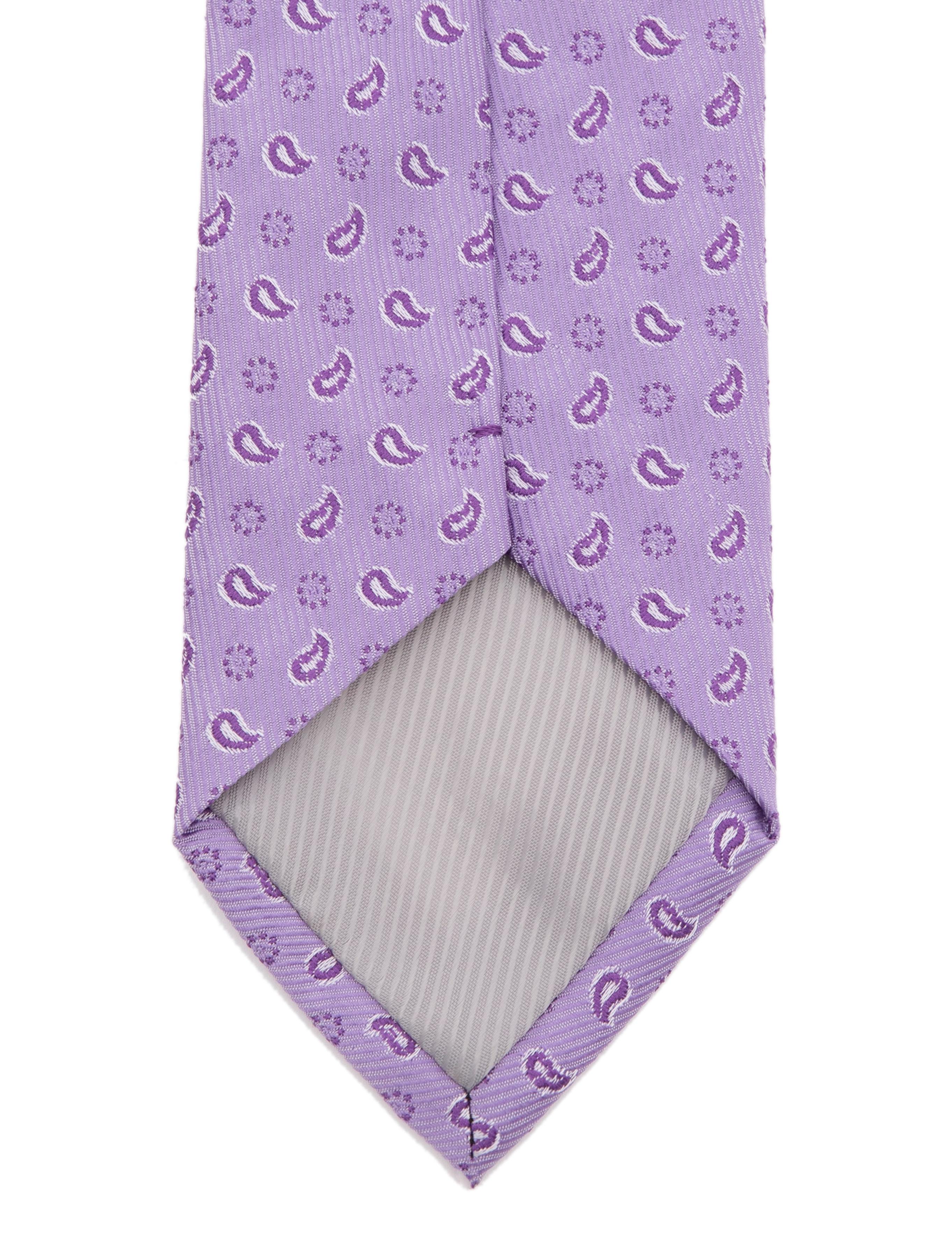 Mor 3'lü Kravat Mendil Set