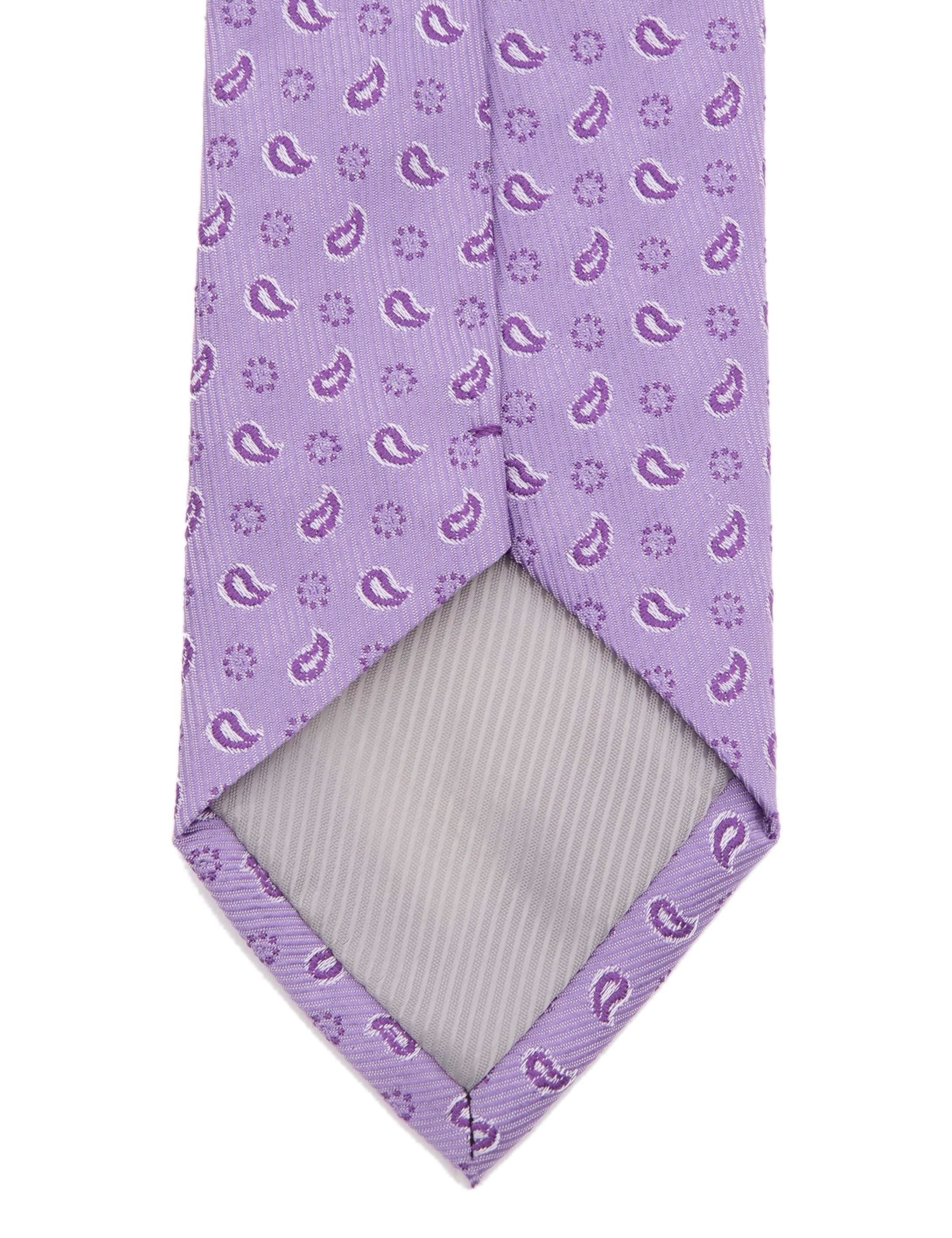 Mor 3'lü Kravat Mendil Set