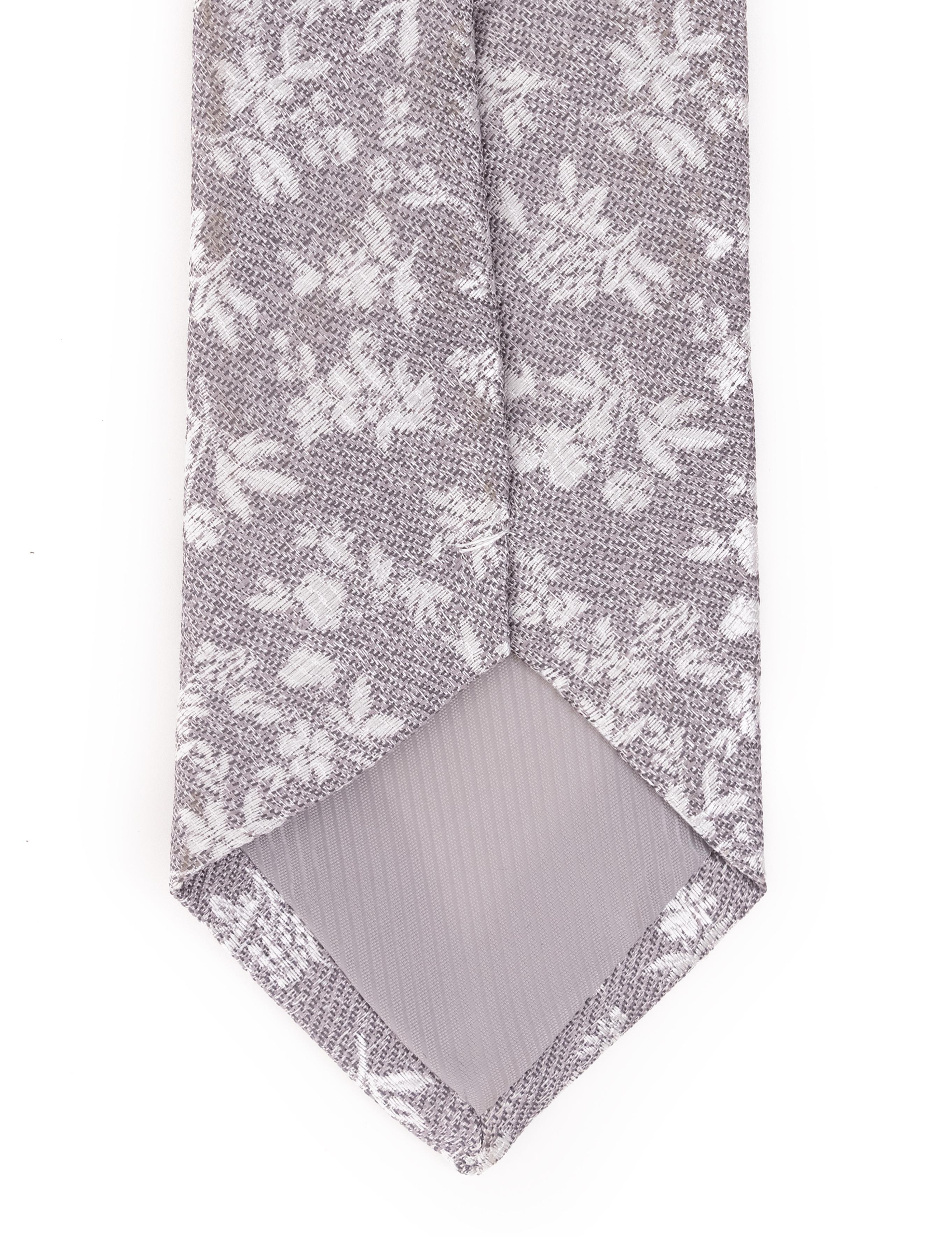 Gri 3'lü Kravat Mendil Set