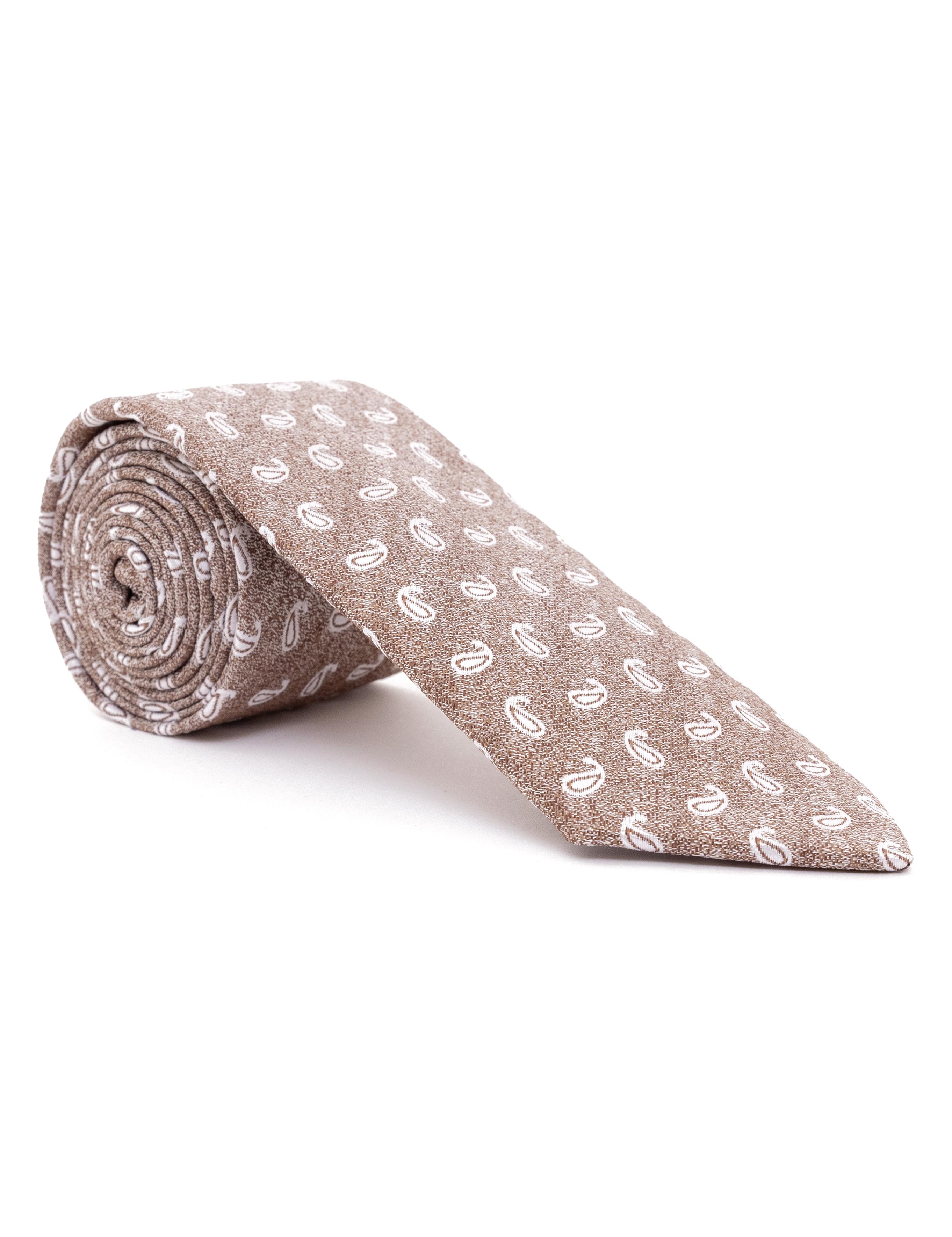 Kahverengi 3'lü Kravat Mendil Set