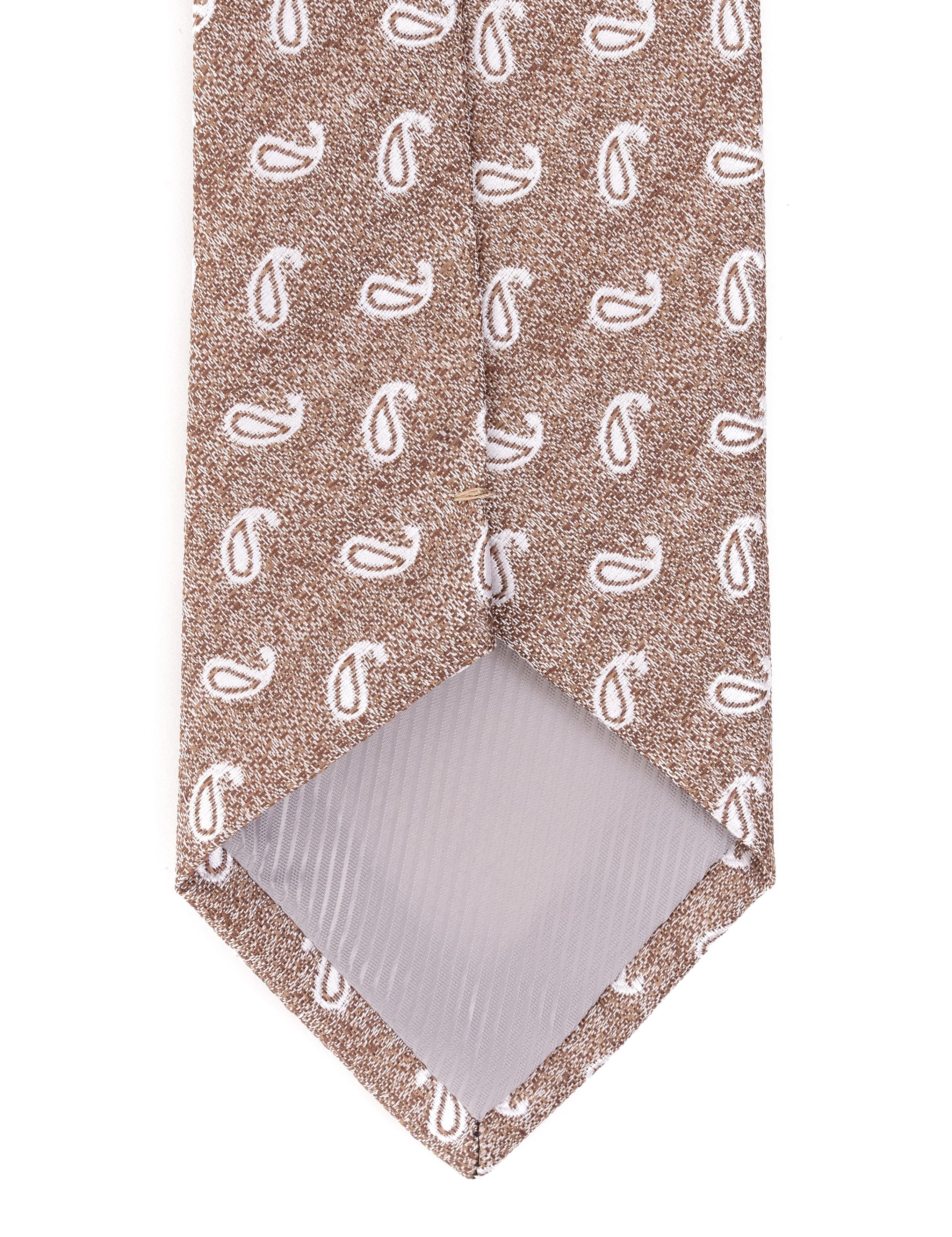 Kahverengi 3'lü Kravat Mendil Set