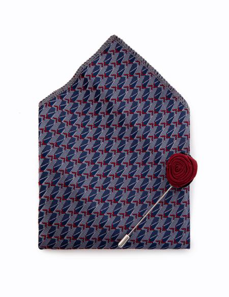 Bordo 3'lü Kravat-Mendil-Kravat İğnesi Set - 50252879001