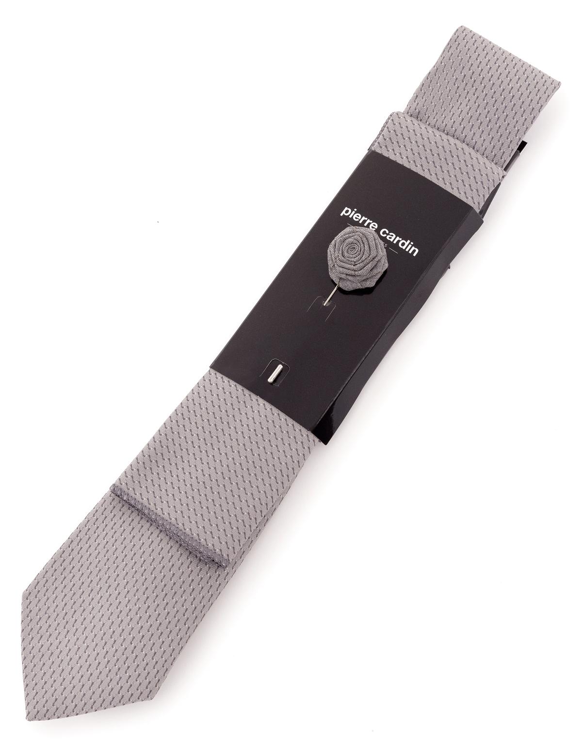 Gri 3'lü Kravat Mendil Set - 50258879001