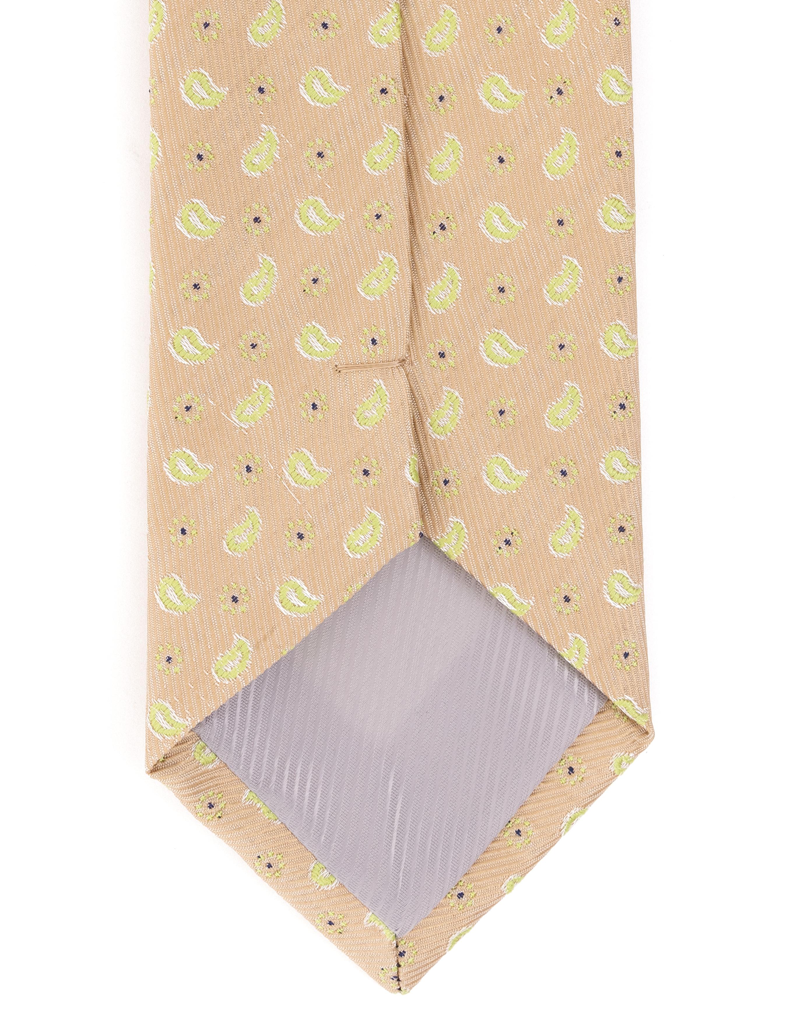 Sarı 3'lü Kravat-Mendil-Kravat İğnesi Set