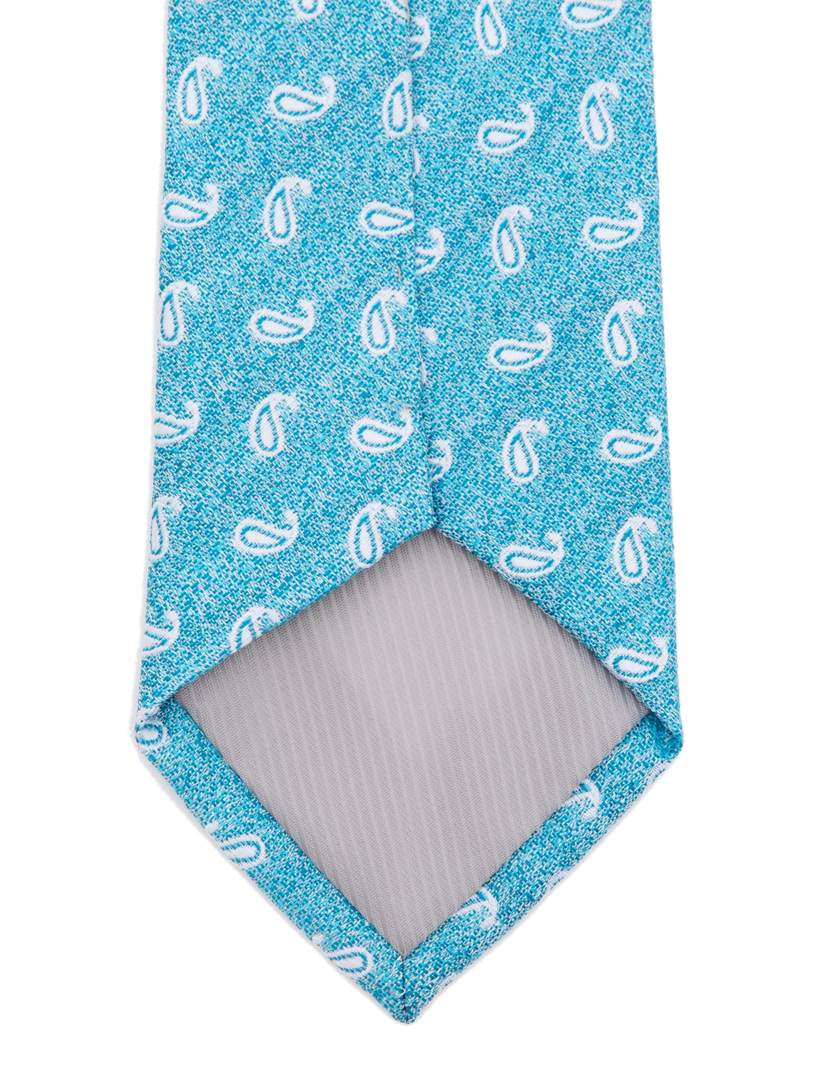 Mavi 3'lü Kravat-Mendil-Kravat İğnesi Set