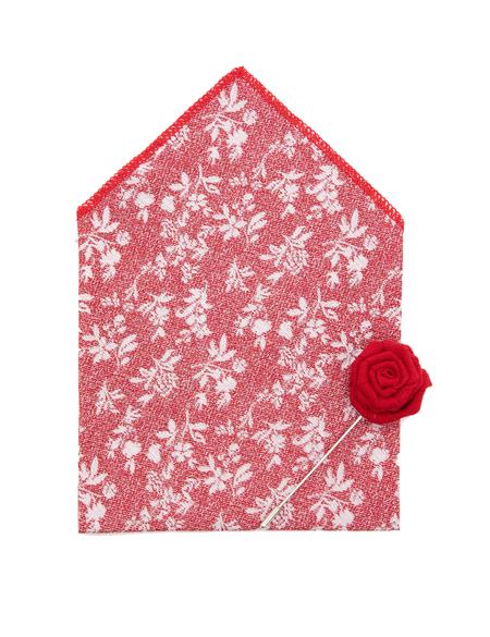 Bordo 3'lü Kravat-Mendil-Kravat İğnesi Set - 50258884003