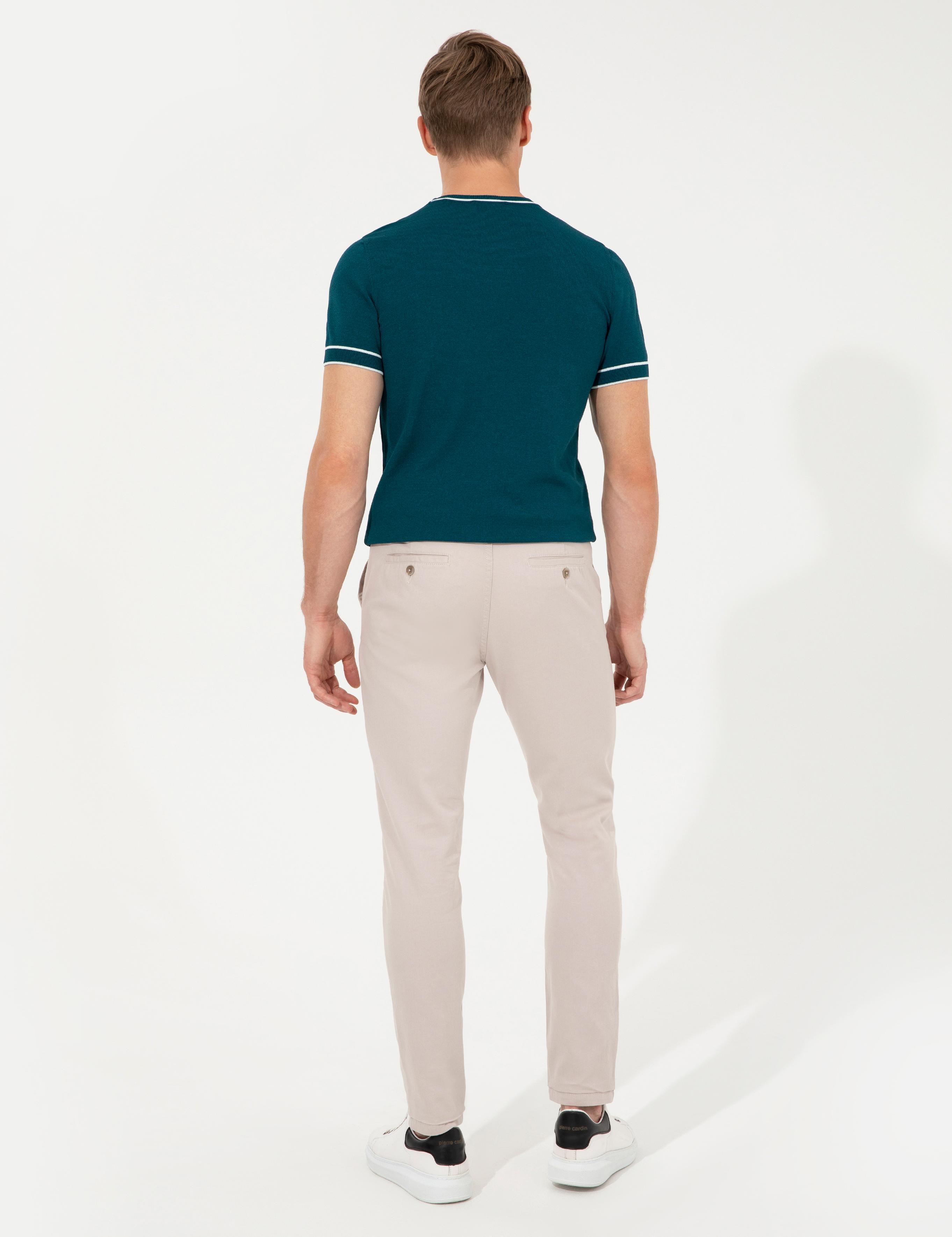 Bej Slim Fit Kanvas Pantolon