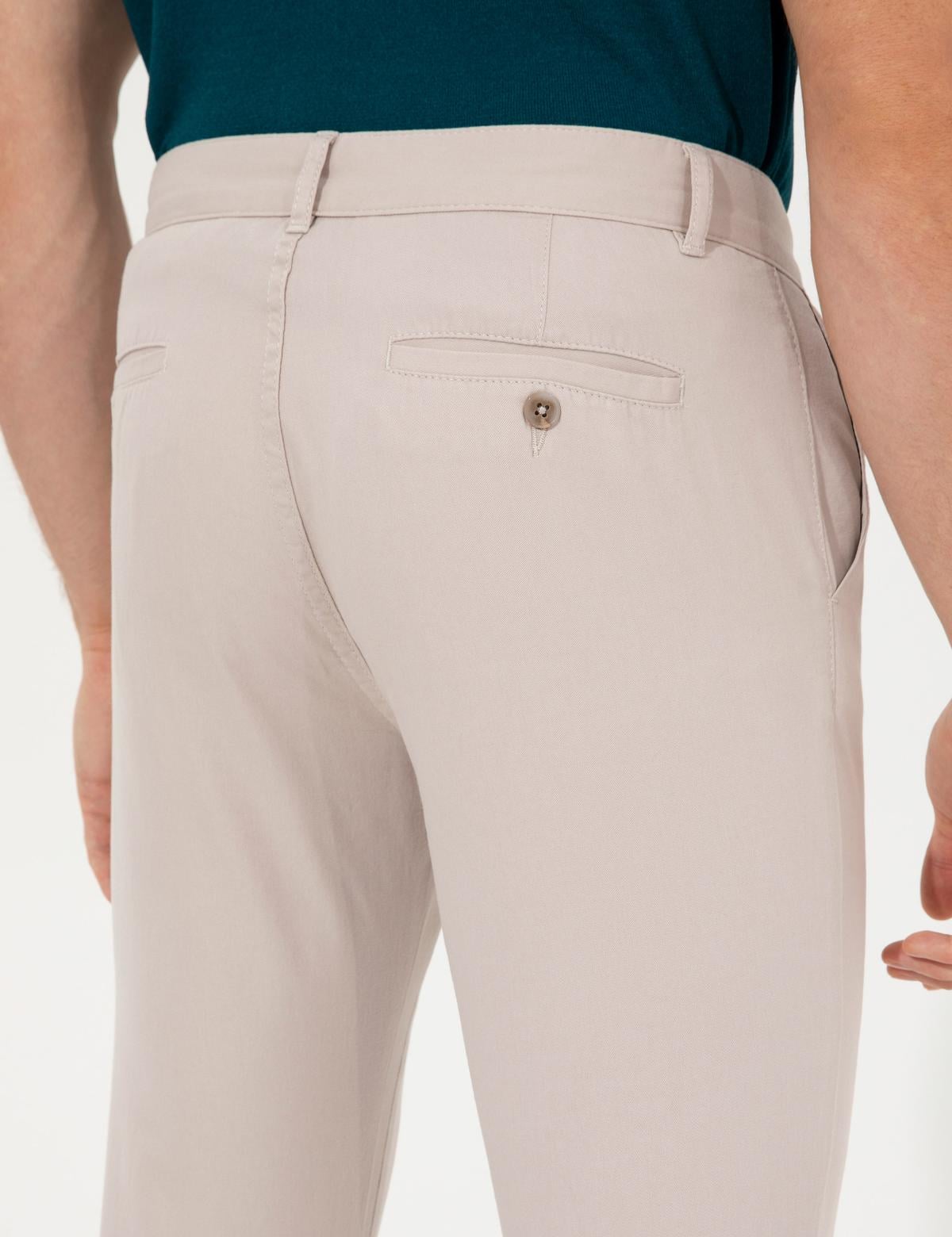 Bej Slim Fit Kanvas Pantolon - 50259251020