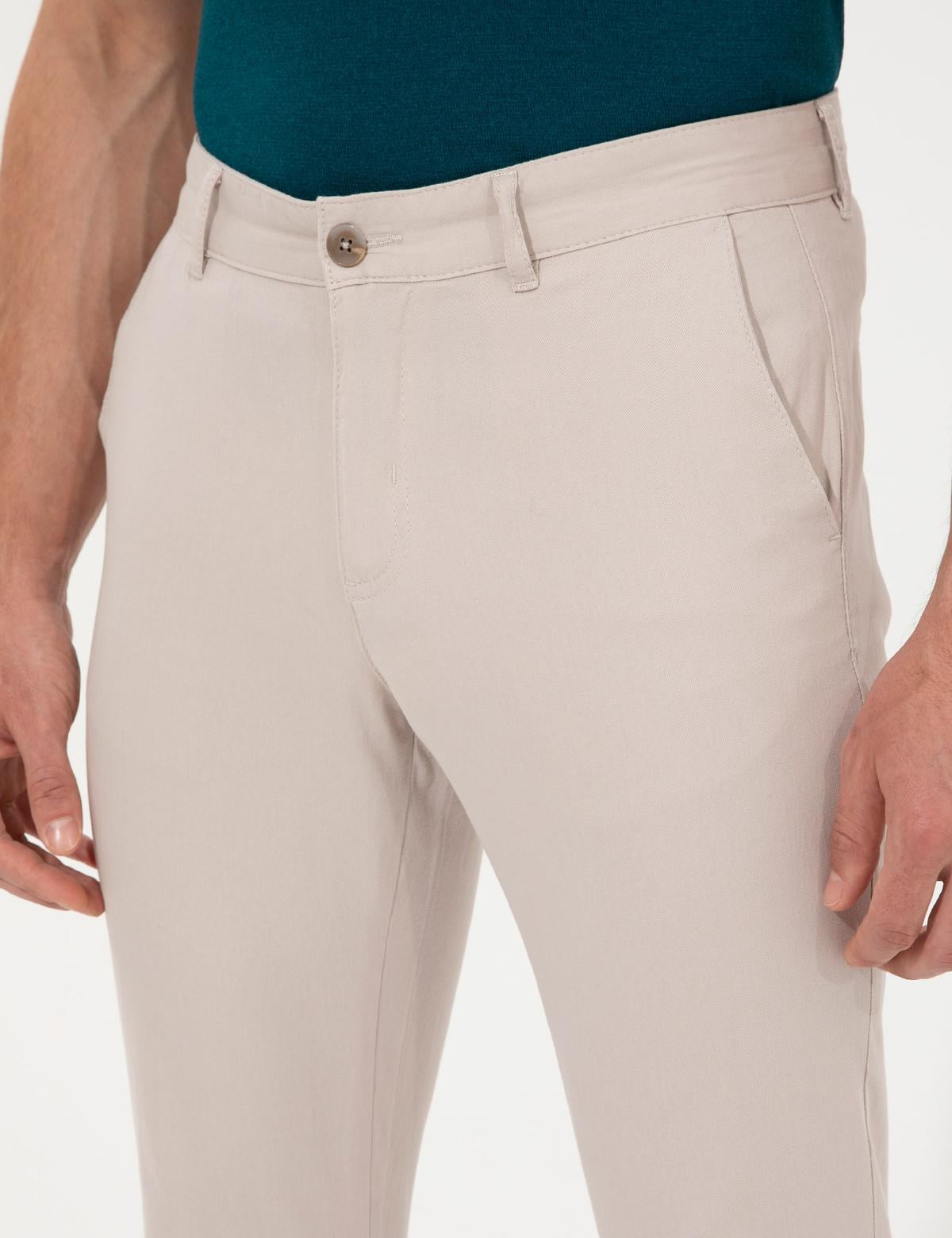 Bej Slim Fit Kanvas Pantolon - 50259251020