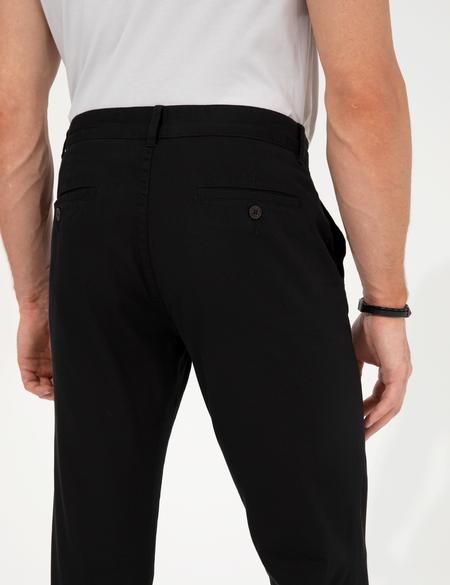 Siyah Slim Fit Kanvas Pantolon - 50259251153
