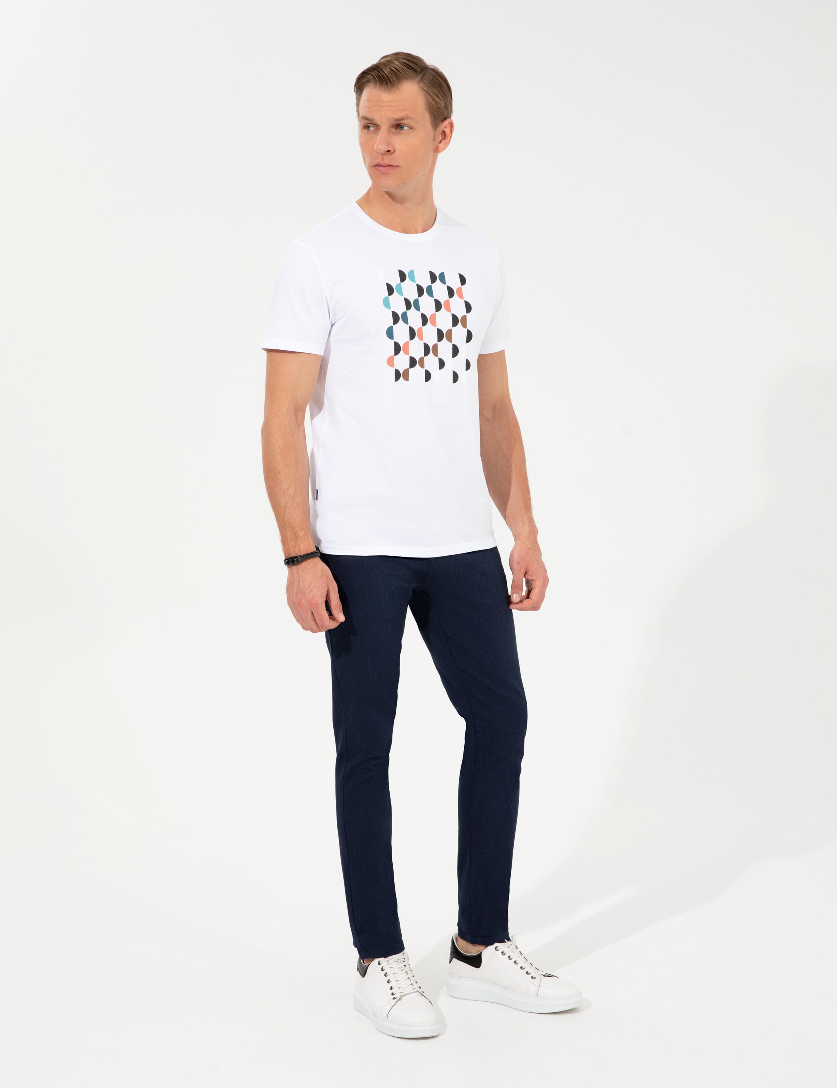 Lacivert Slim Fit Kanvas Pantolon